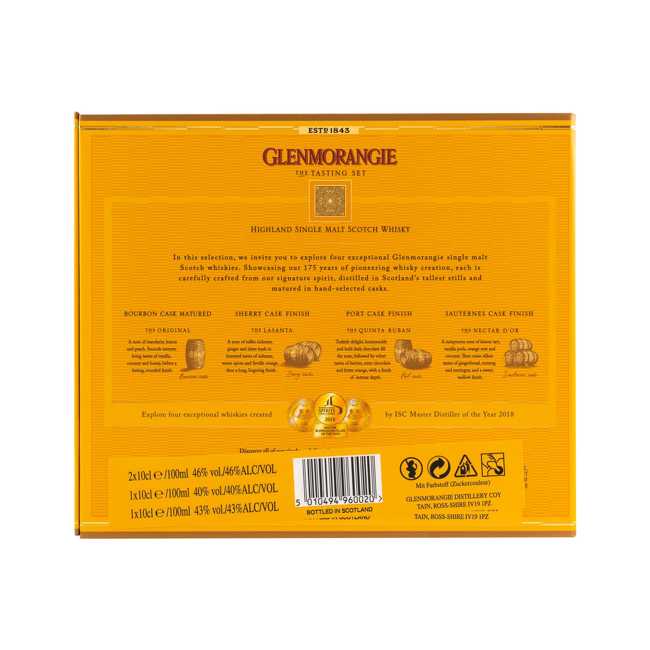 Glenmorangie Geschenkset mit 4 Miniaturen a 100 mL, Tasting Set: The Original , Nectar d'Òr, Lasanta und Quinta Ruban