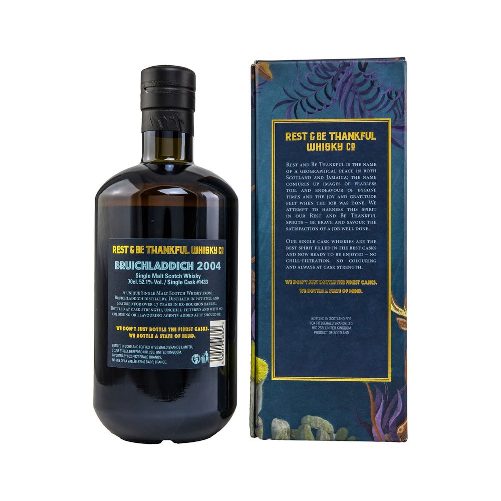 Bruichladdich 2004/2022 - 17 Years Old - Single Cask #1433 - Rest & Be Thankful