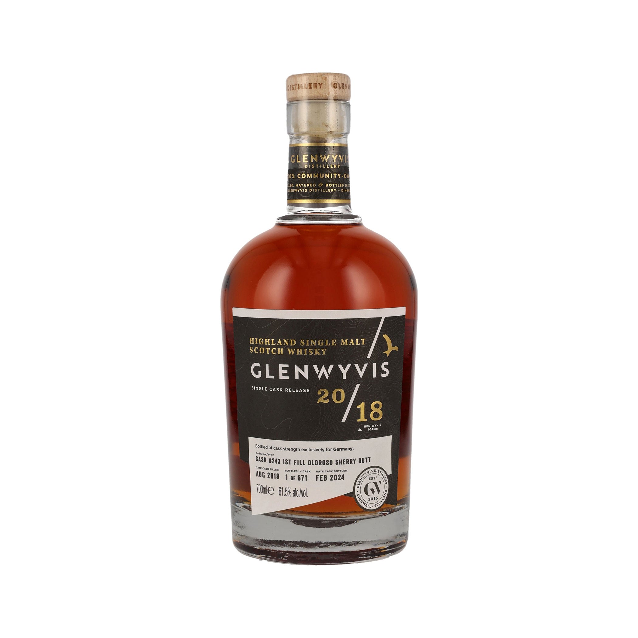 GlenWyvis 2018/2024 - 5 Jahre - 1st Fill Oloroso Single Cask - Highland Single Malt Scotch Whisky