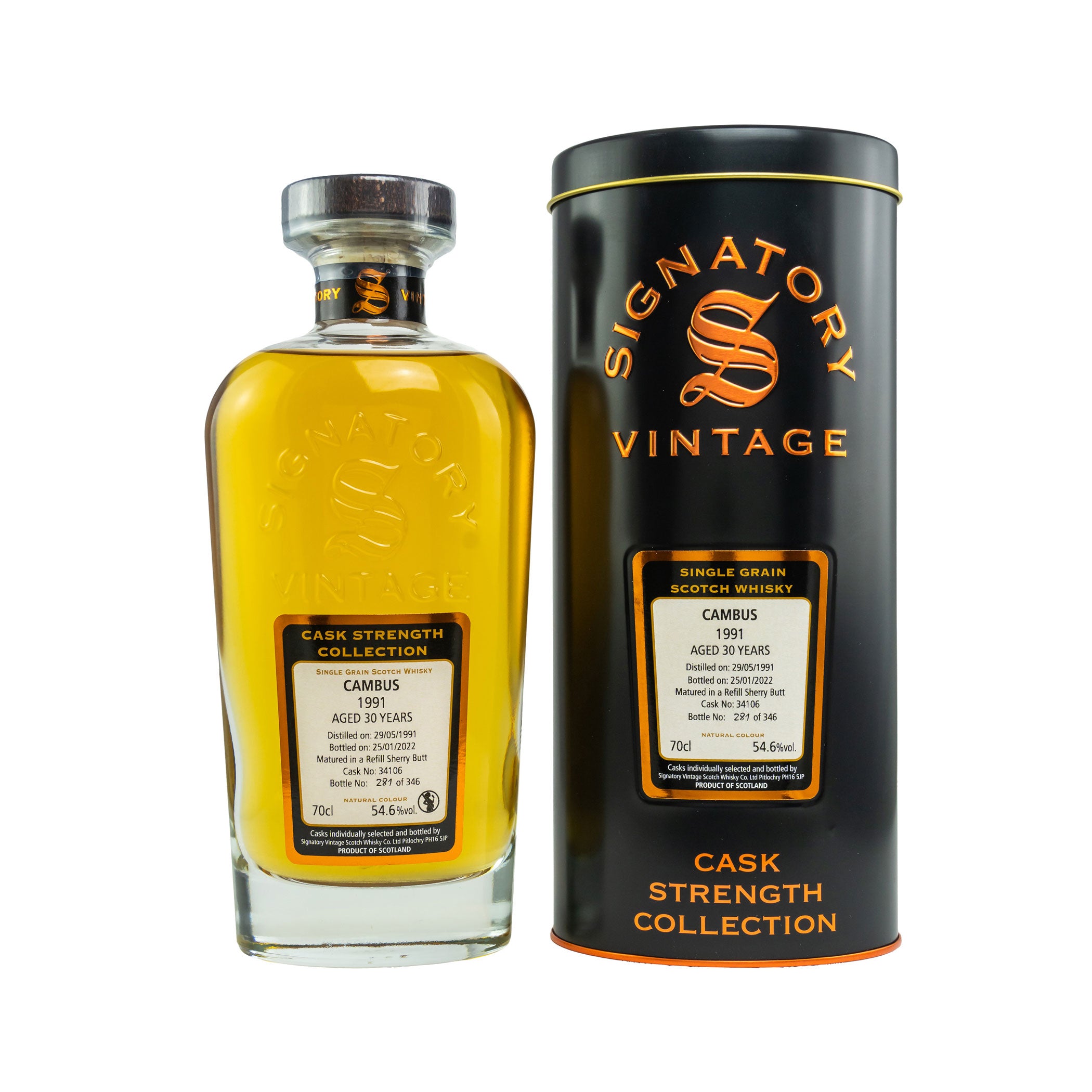 Cambus 1991/2022 - 30 Jahre Refill Sherry Butt #34106 Cask Strength Collection - Signatory