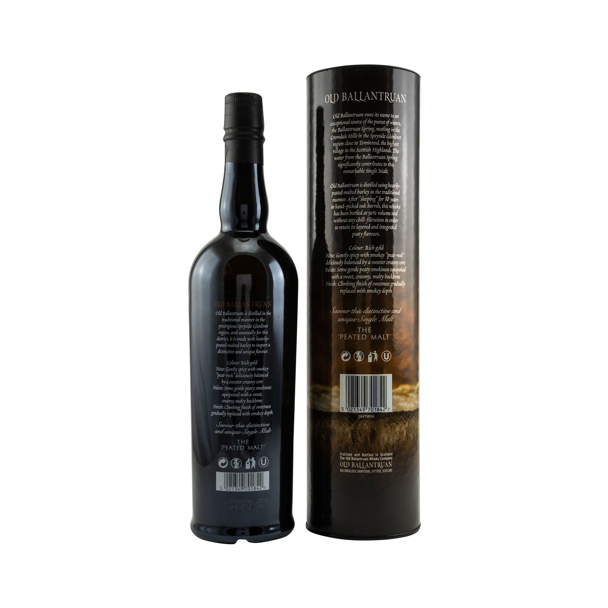 Old Ballantruan 10 Jahre, Heavily Peated, Speyside Single Malt Scotch