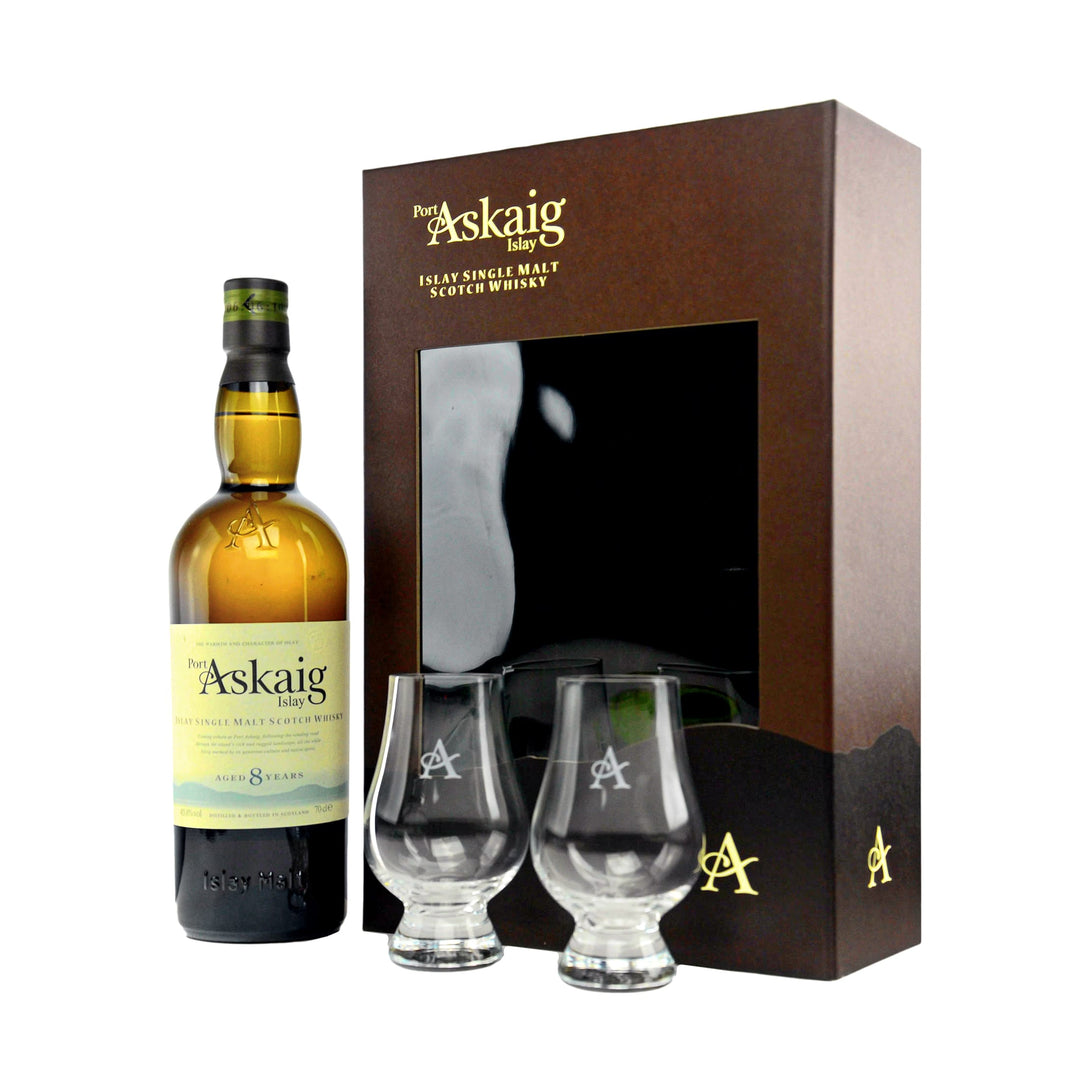 Port Askaig 8 Years + 2 Glencairn Glasses GP - Speciality Drinks Ltd