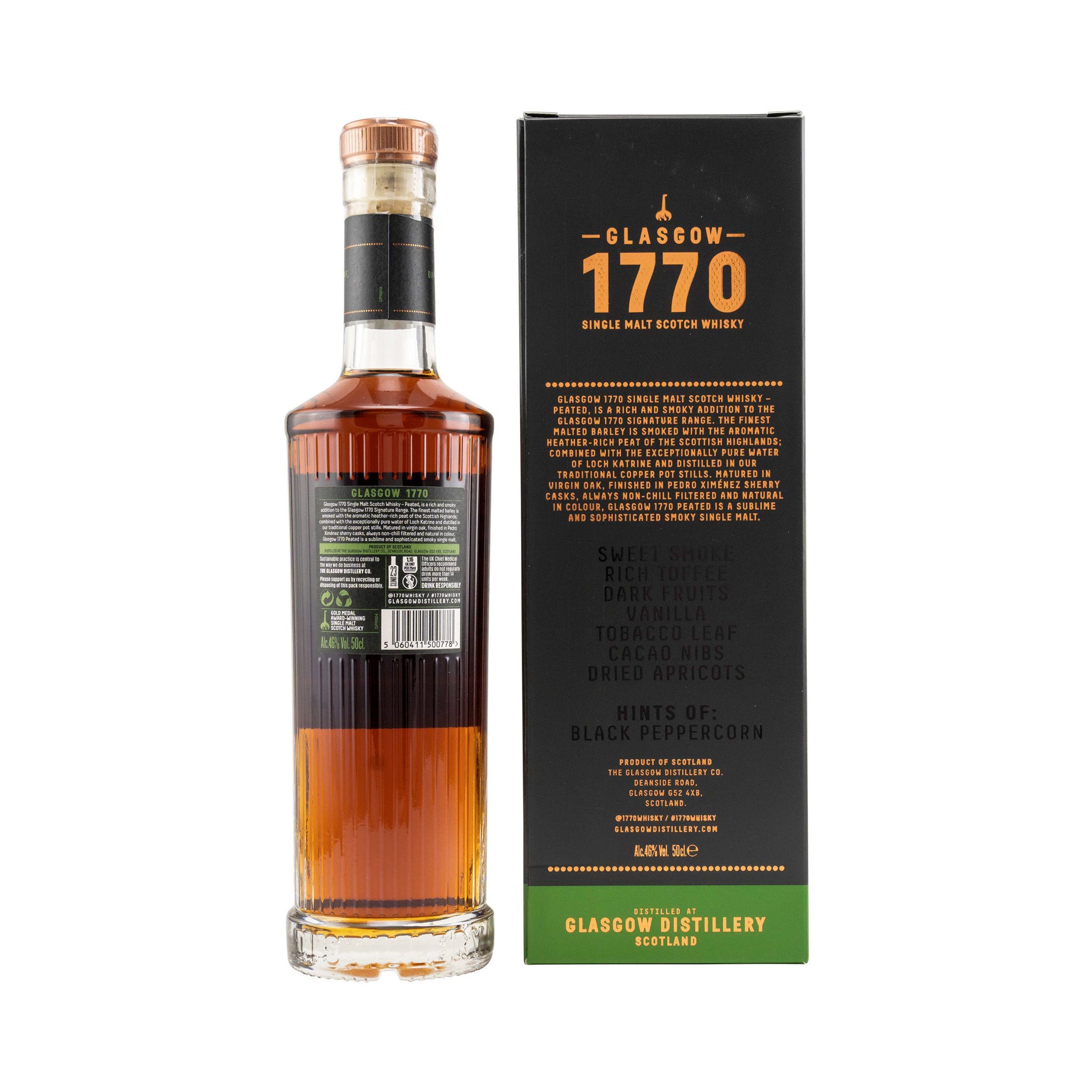 1770 Glasgow Single Malt Scotch Whisky - Peated - Rich & Smoky