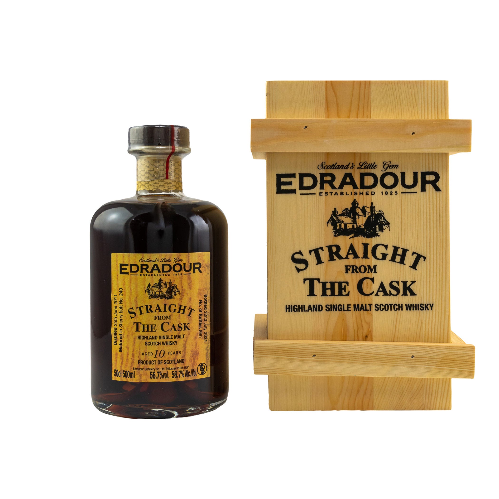 Edradour 2011/2021 - 10 Jahre - Straight from the Cask Sherry Cask Nr. 240