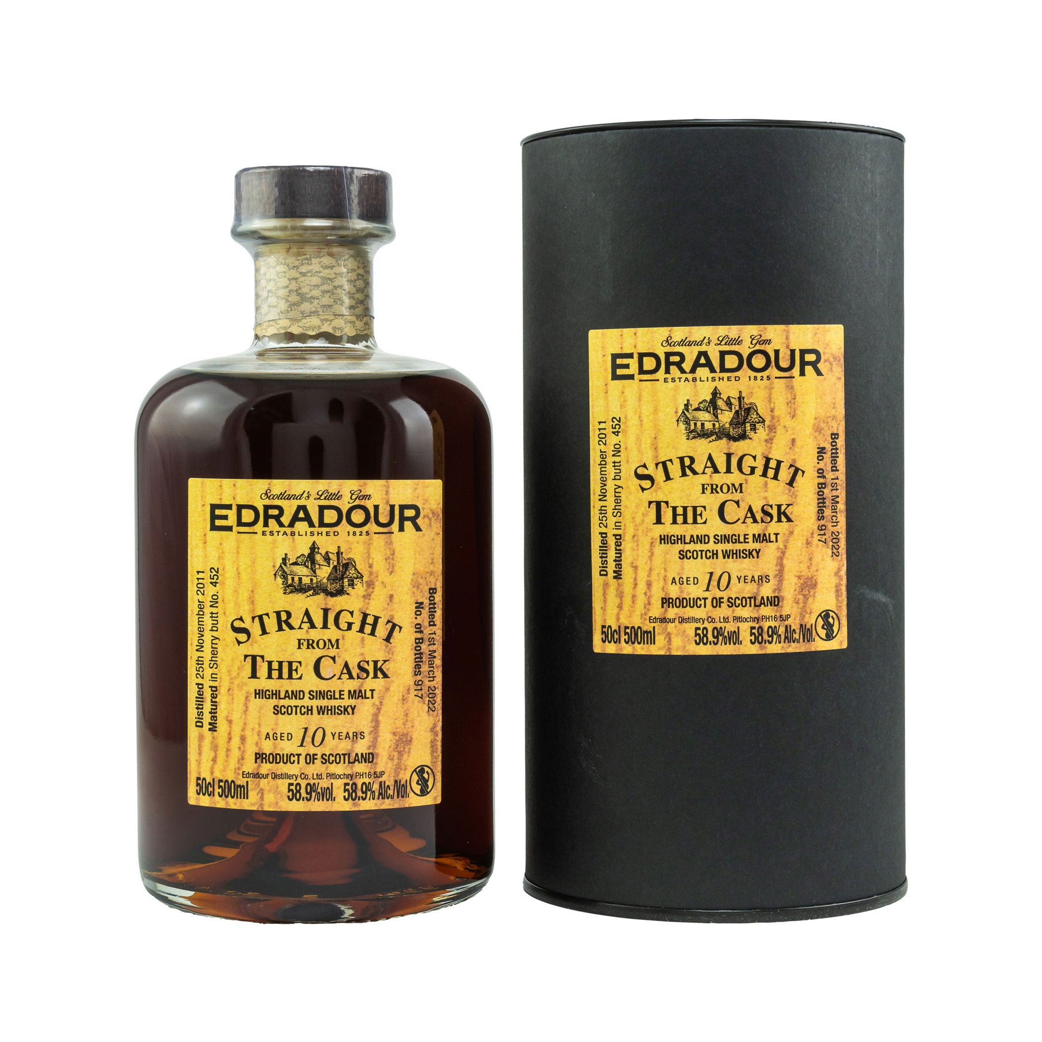 Edradour 2011/2022 - 10 Jahre - Straight from the Cask - Sherry Butt #452