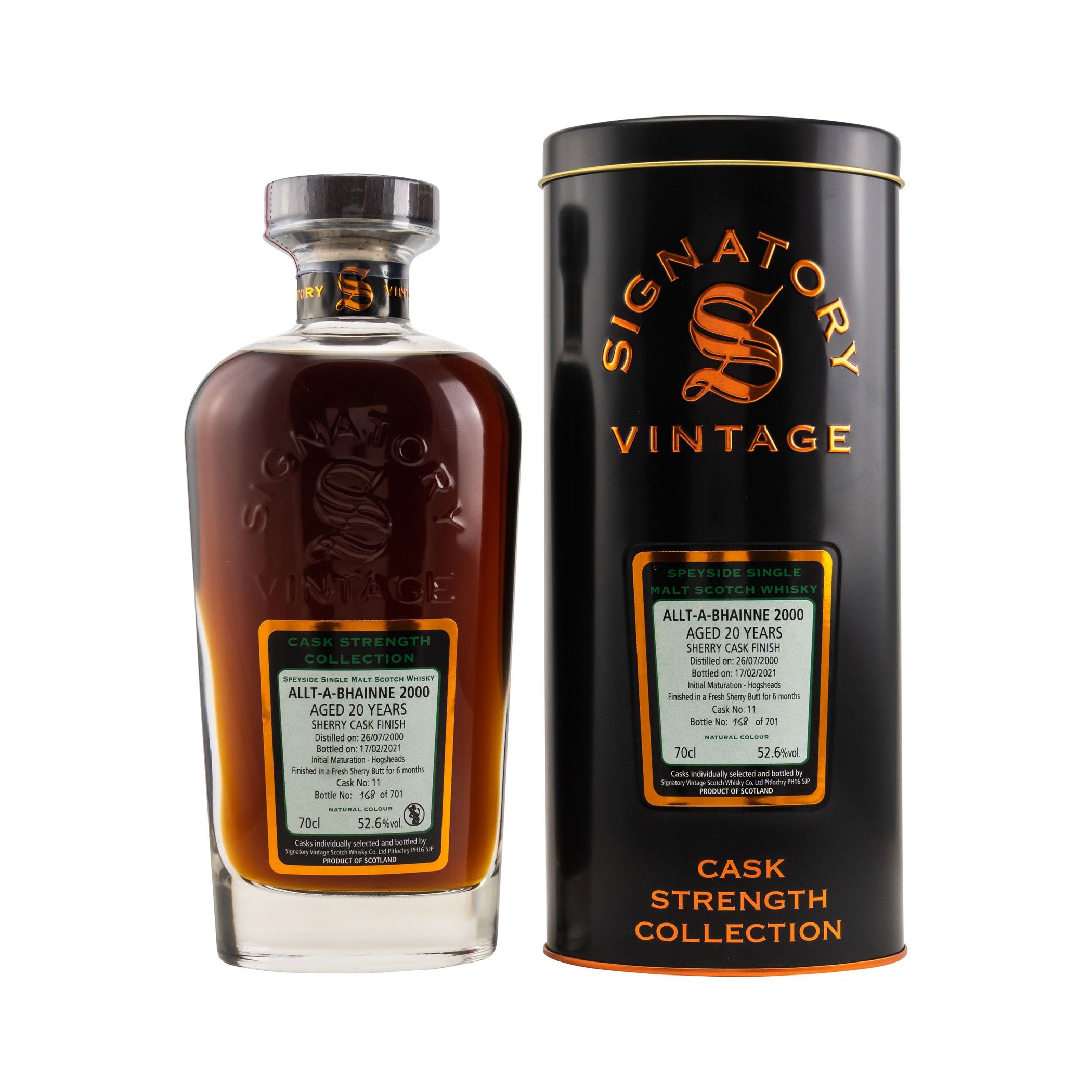 Allt-A-Bhainne 2000/2021, 20 Jahre, Sig CS - Cask No. 11