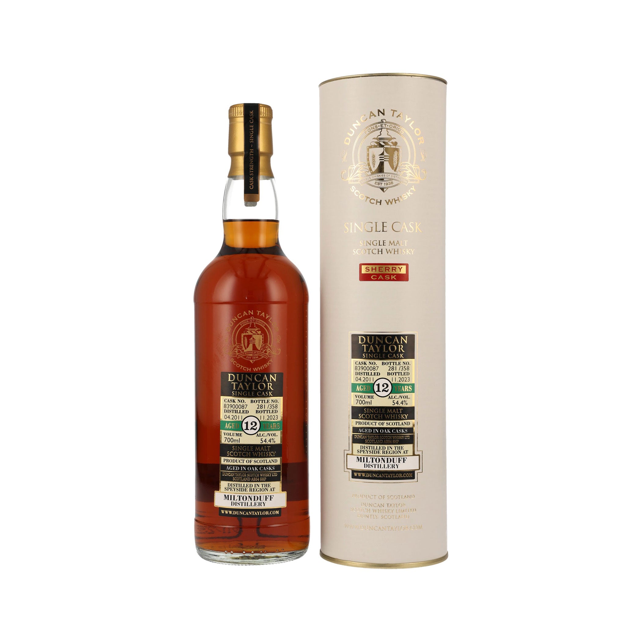 Miltonduff 2011/2023 - 12 Jahre - Duncan Taylor Speyside Single Malt Scotch Whisky