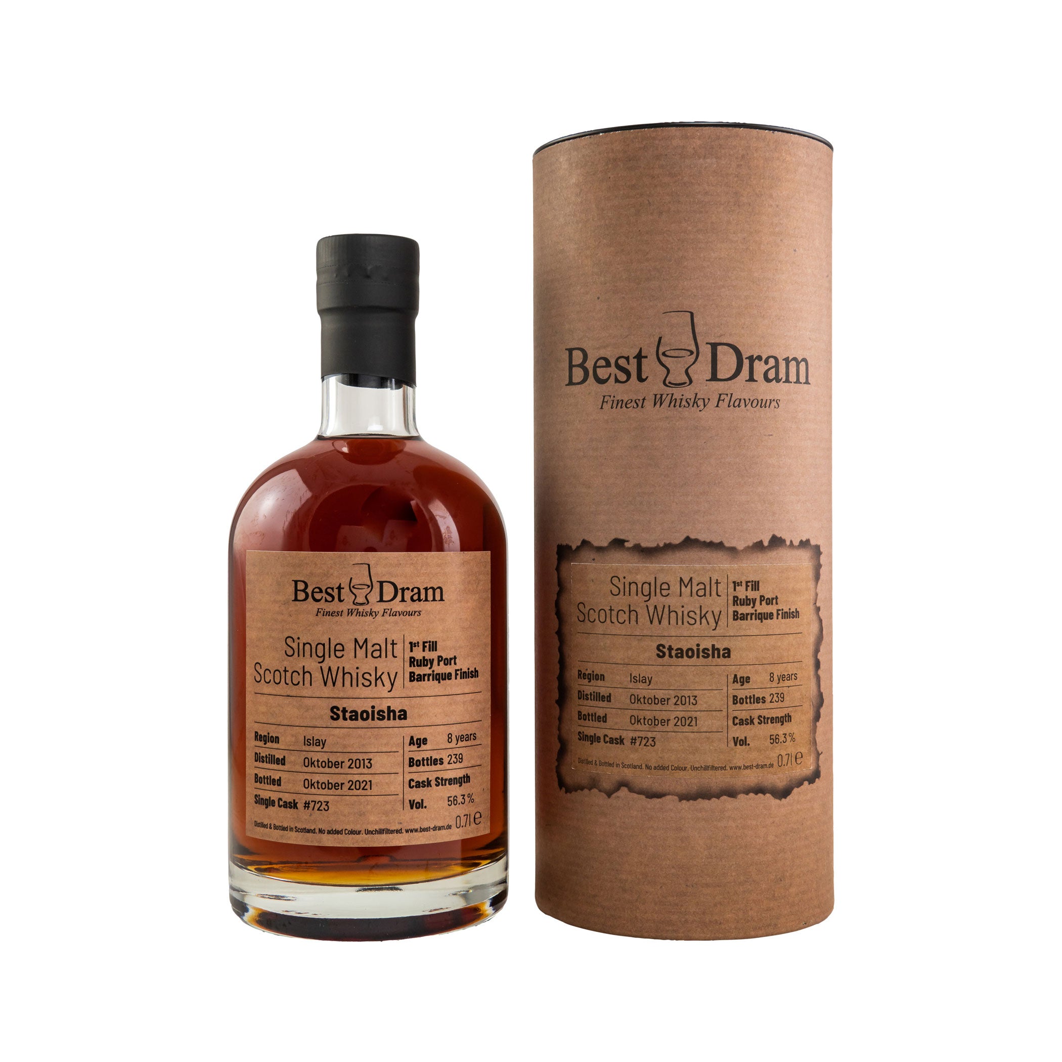 Bunnahabhain Staoisha 2013/2021 - 8 Jahre - 1st Fill Ruby Port #723 - Best Dram