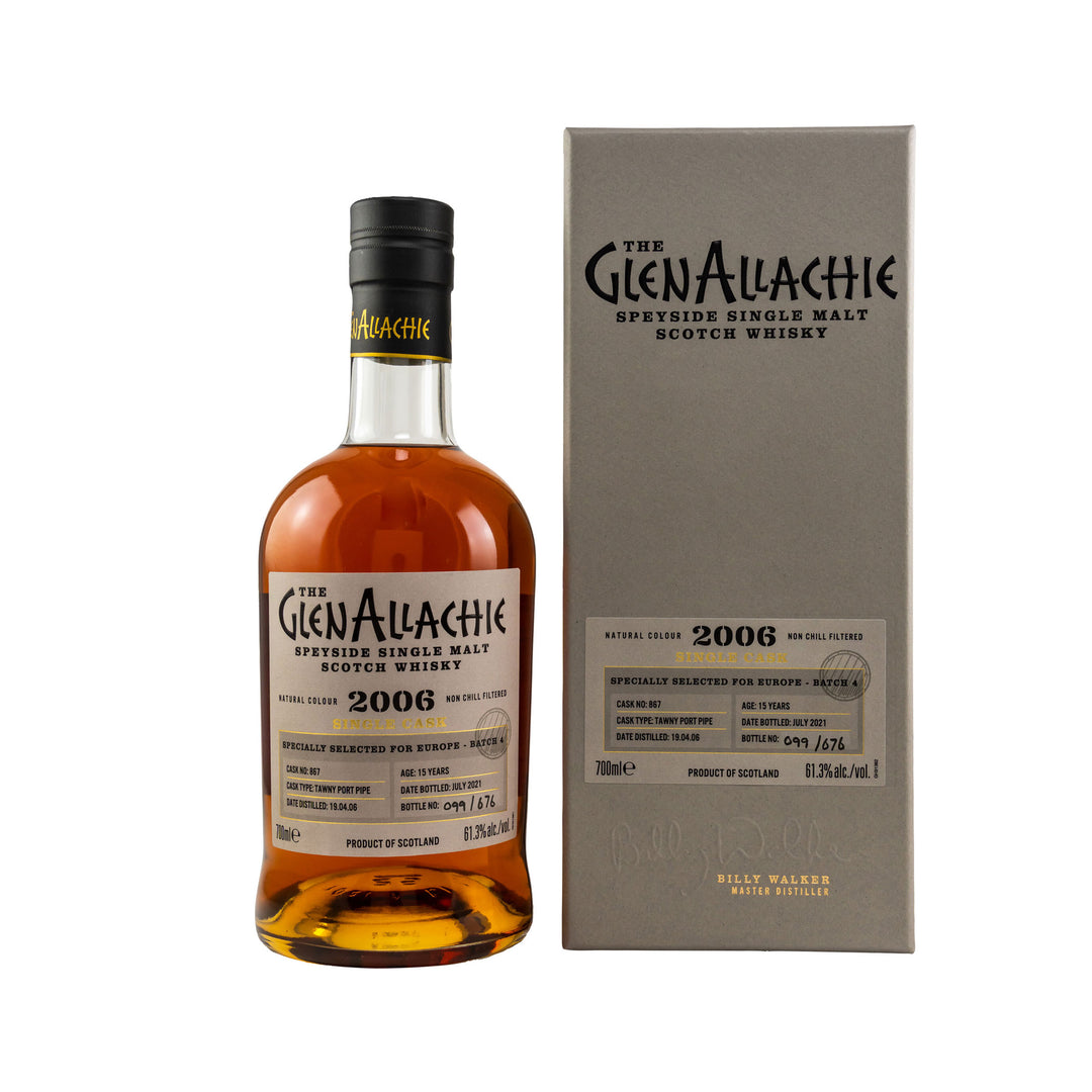 GlenAllachie 2006/2021 - 15 Jahre, Cask #867 , Tawny Port Pipe Single Malt Whisky