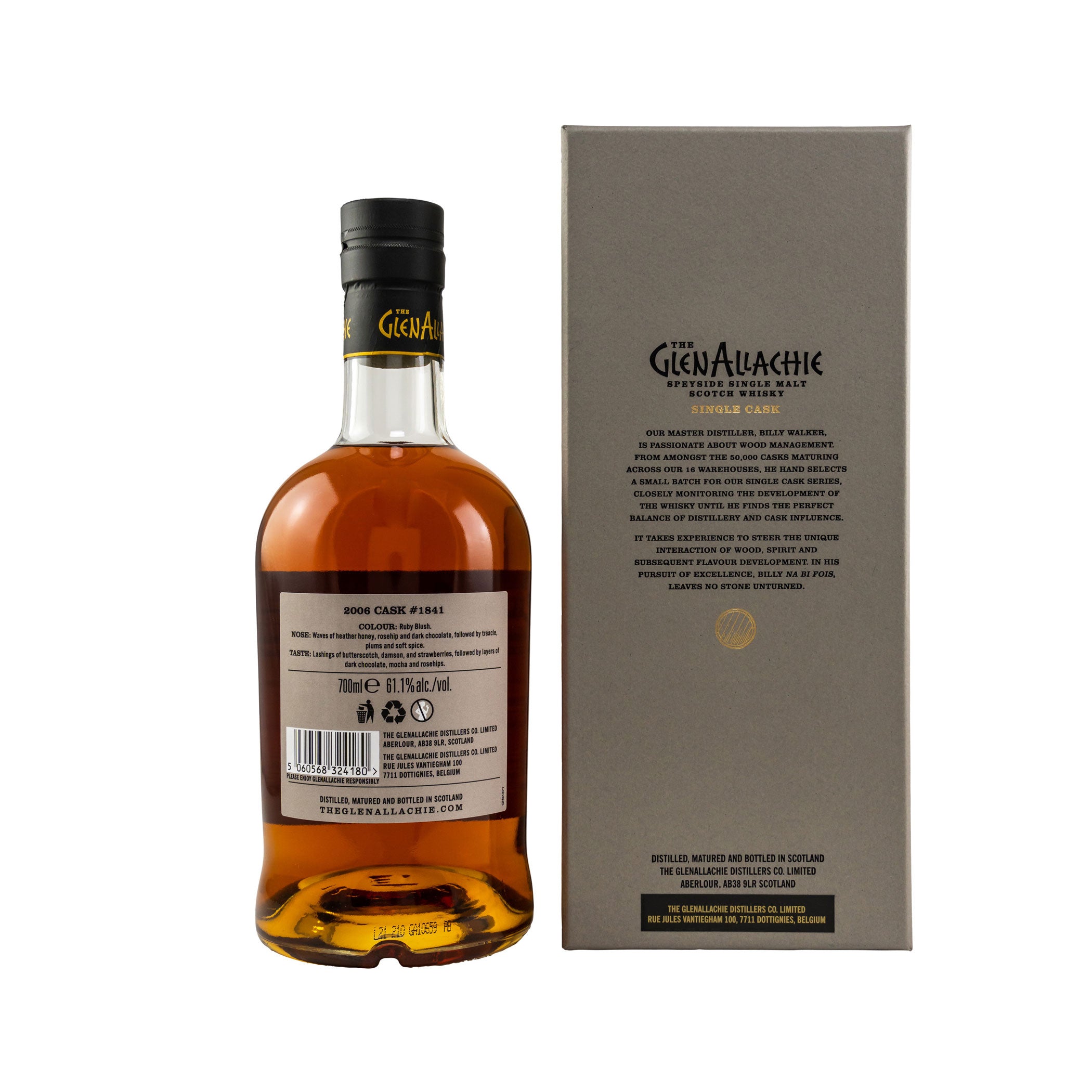 GlenAllachie 2006/2021 - 15 Jahre, Cask #1841 , Ruby Port Pipe Single Malt Whisky