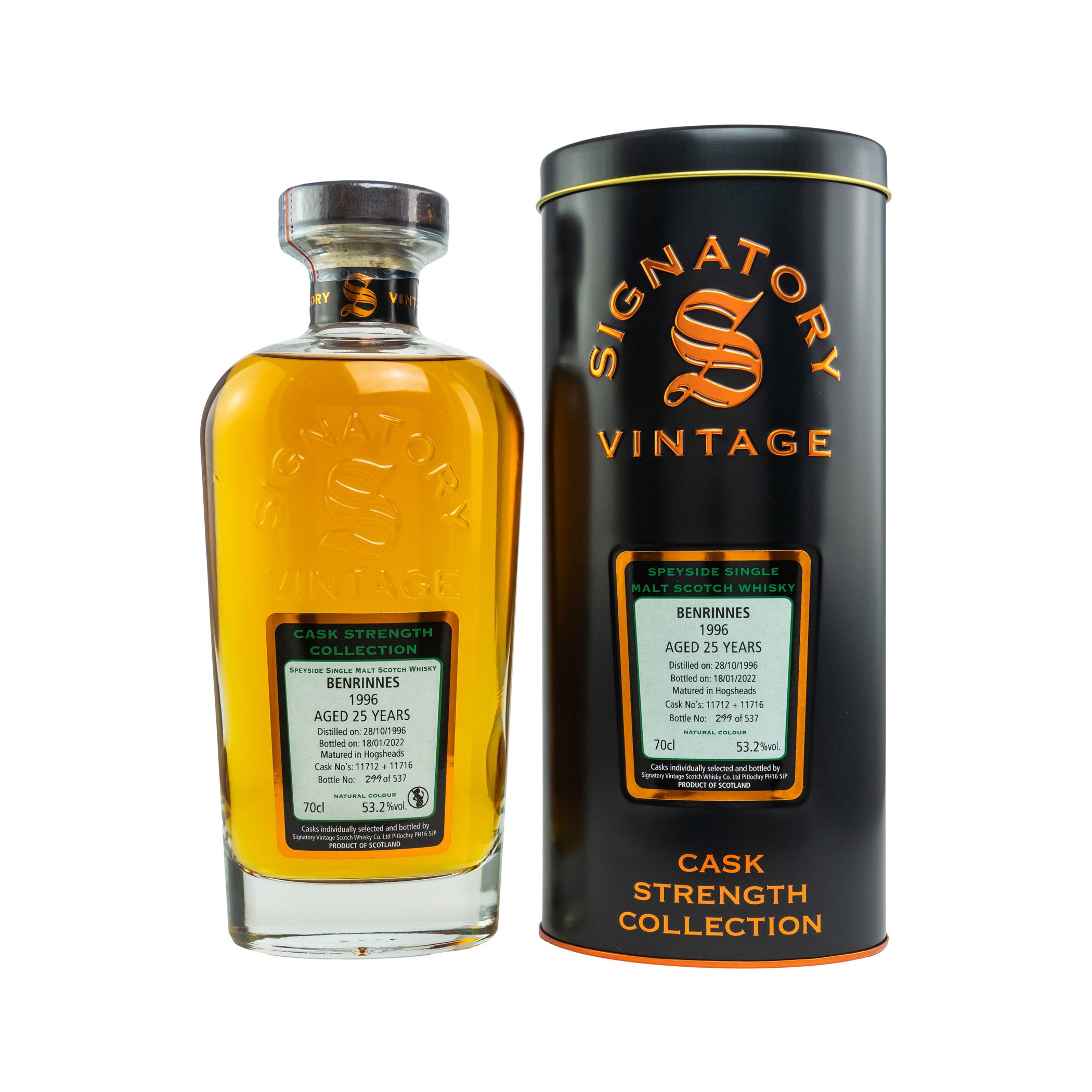 Benrinnes 1996/2022 - 25 Jahre Hogsheads #11712+11716 Cask Strength Collection - Signatory