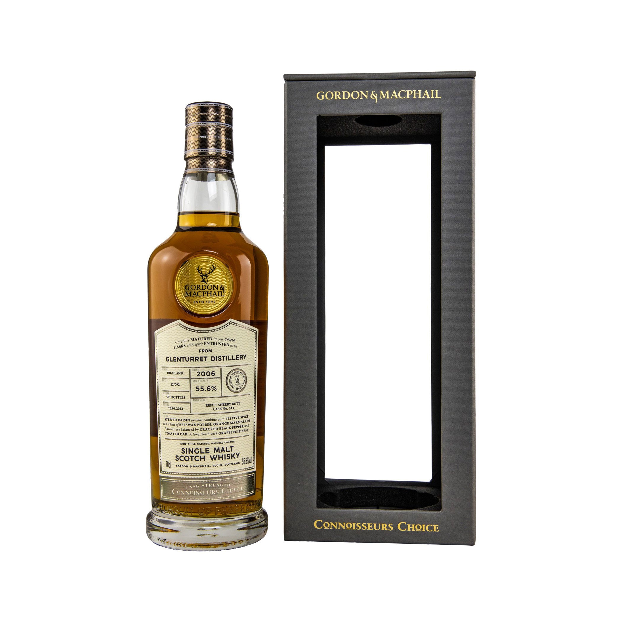 Glenturret 2006/2022 - Gordon & MacPhail Highland Single Malt Scotch Whisky - Connoisseurs Choice – Cask Strength