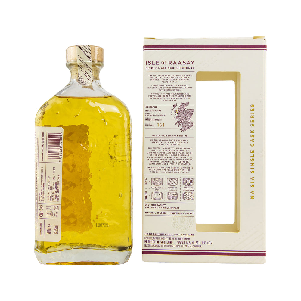 Isle of Raasay Peated First Fill Rye Whisky Cask - Hebridean Single Malt Scotch Whisky - Na Sia Single Cask Series