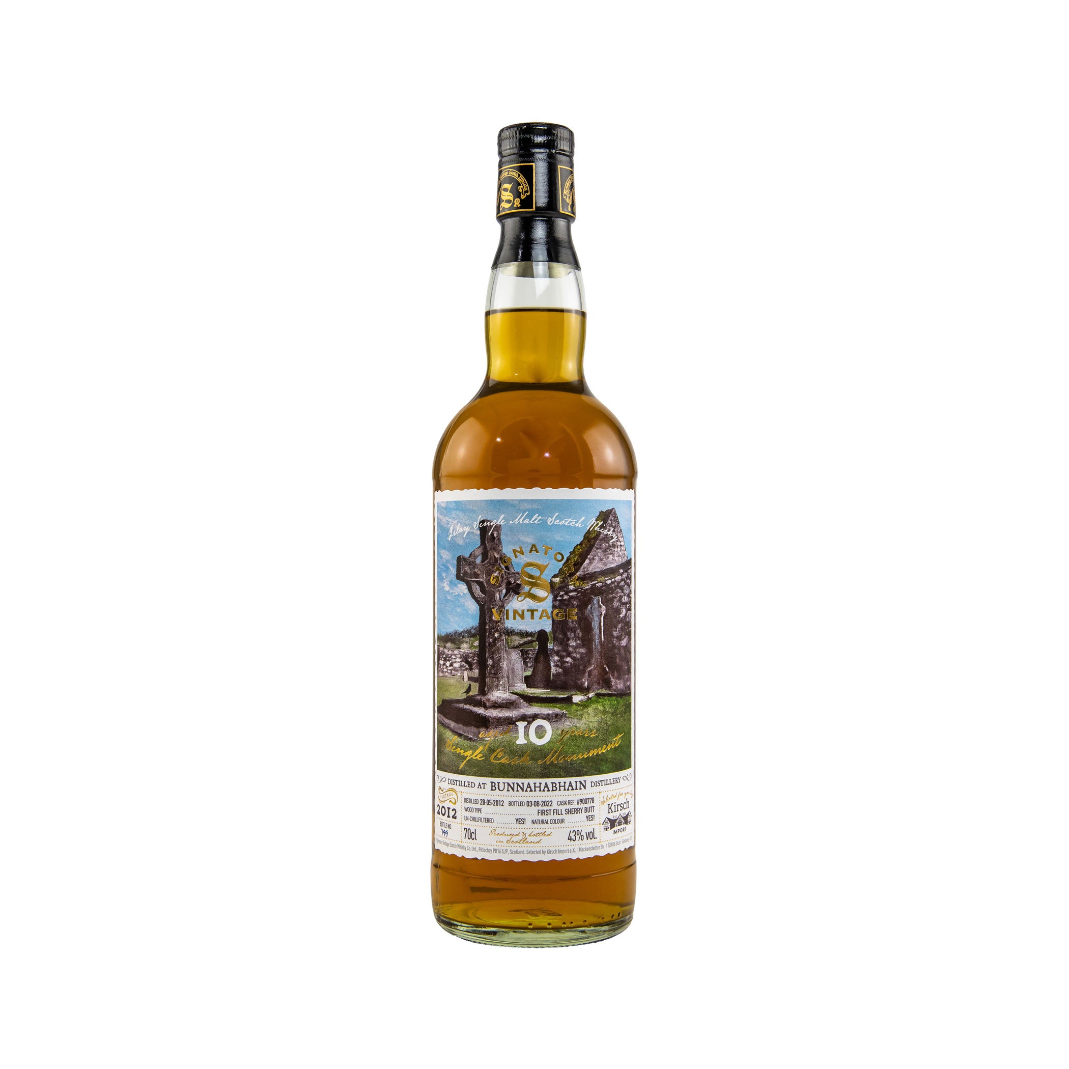 Bunnahabhain 2012/2022 – Monuments - Signatory Vintage Islay Single Malt Scotch Whisky - Selected by Kirsch Import
