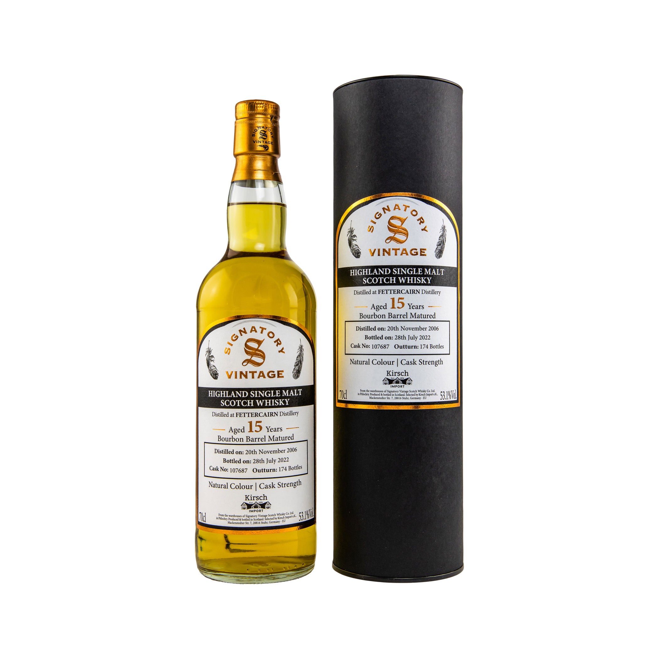 Fettercairn 2006/2022 15 Jahre - Signatory Vintage Highland Single Malt Scotch Whisky - Selected by Kirsch Import
