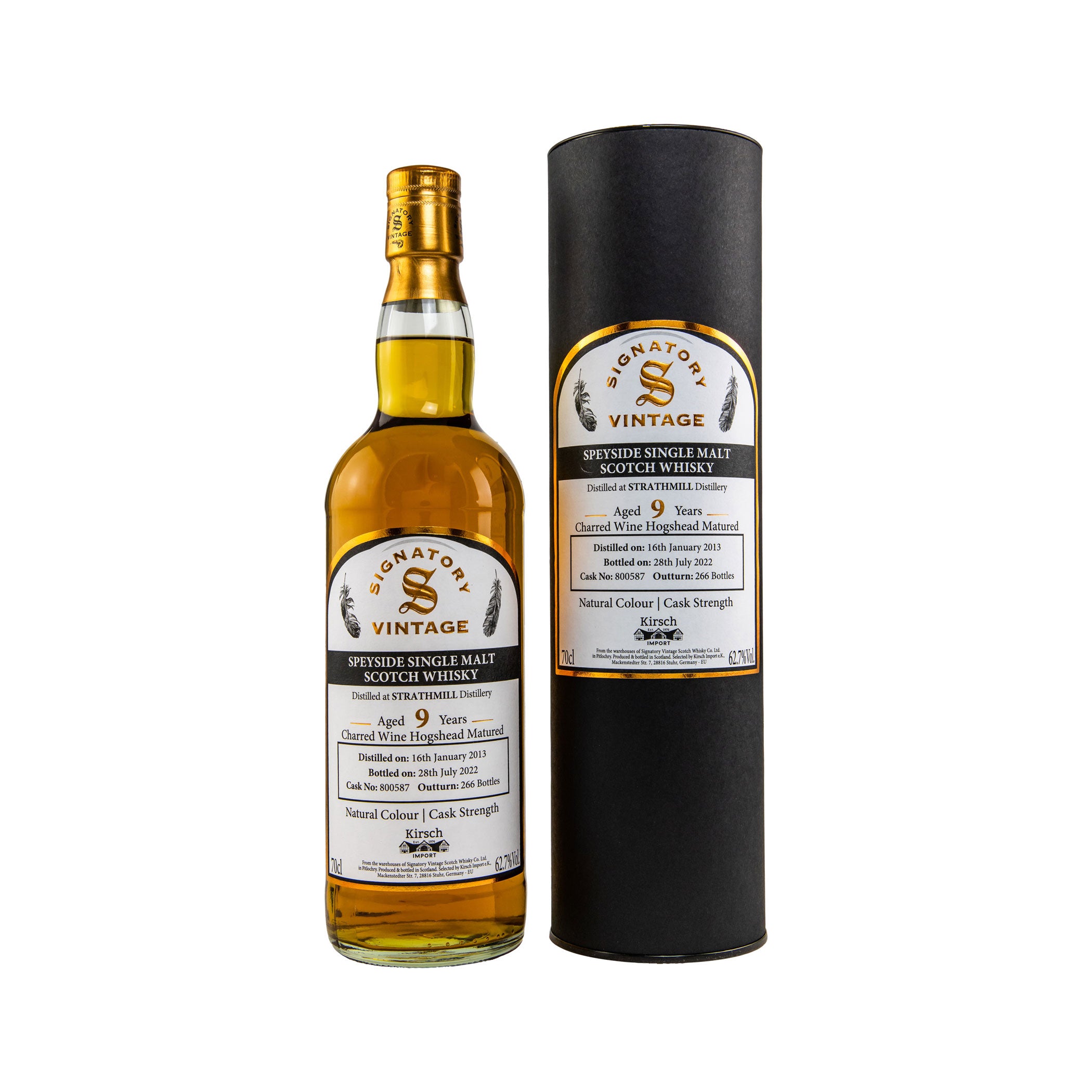 Strathmill 2013/2022 9 Years Old - Signatory Vintage Speyside Single Malt Scotch Whisky - Selected by Kirsch Import