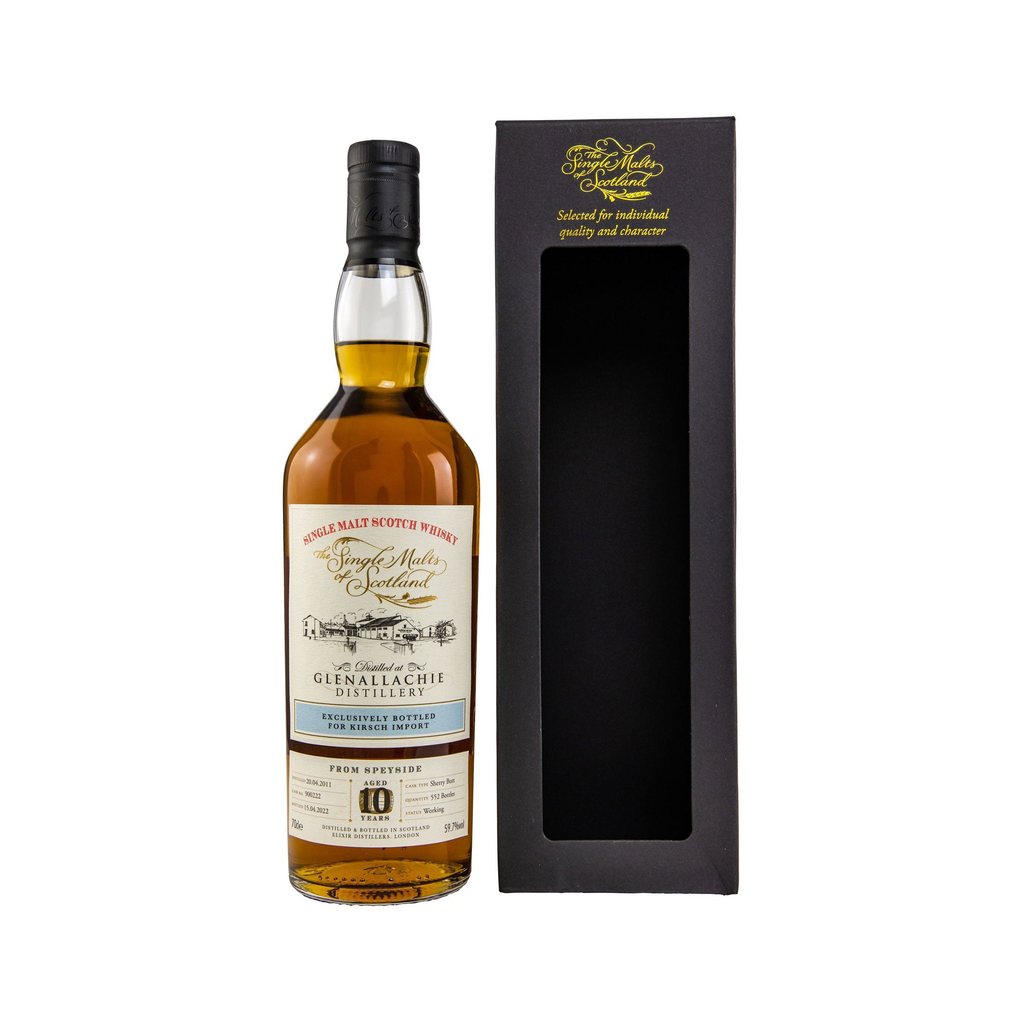 GlenAllachie 2011/2022 - The Single Malts of Scotland Speyside Single Malt Scotch Whisky - Exclusively bottled for Kirsch Import