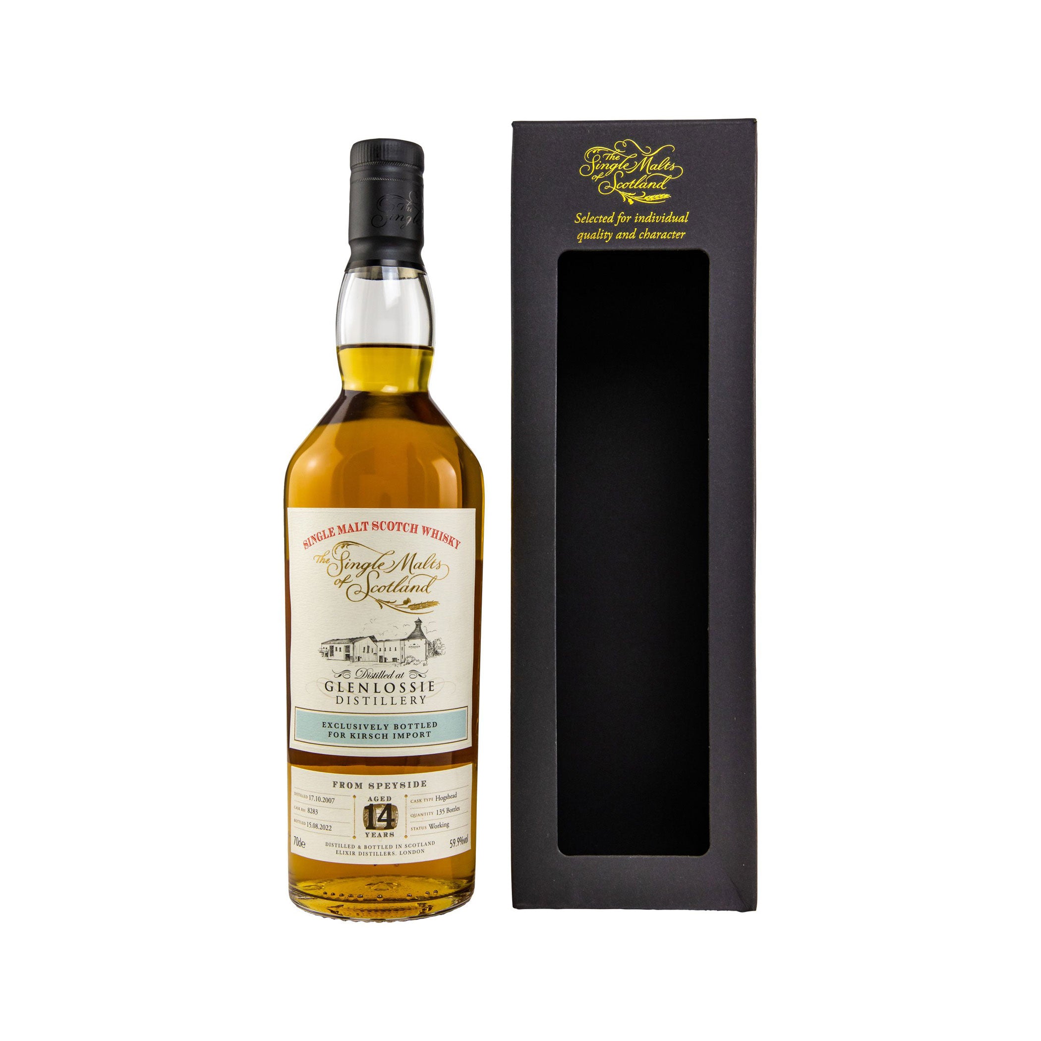 Glenlossie 2007/2022 - The Single Malts of Scotland Speyside Single Malt Scotch Whisky - Exclusively bottled for Kirsch Import