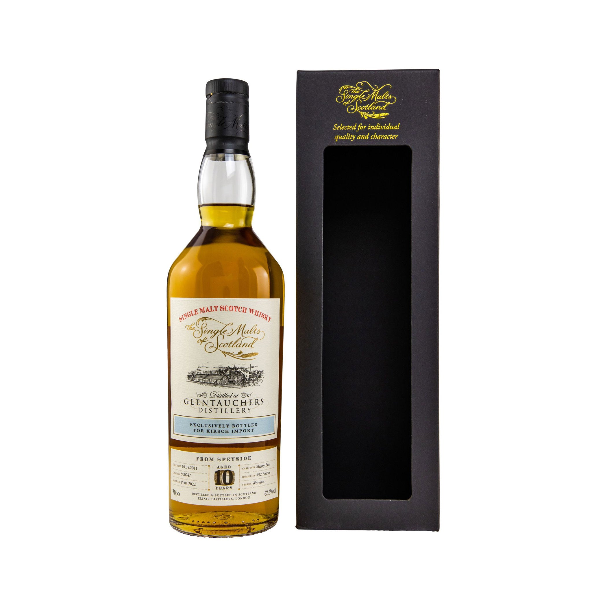 Glentauchers 2011/2022 - The Single Malts of Scotland Speyside Single Malt Scotch Whisky - Exclusively bottled for Kirsch Import