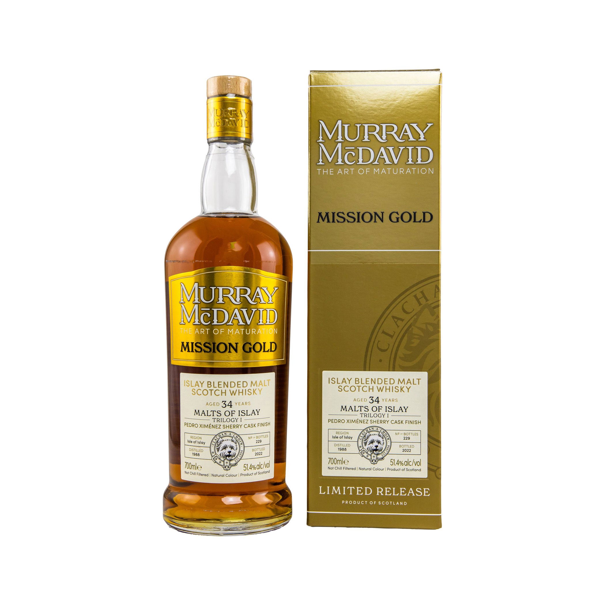 Malts of Islay 1988/2022 34 Jahre – Trilogy I – Mission Gold - Murray McDavid Islay Blended Malt Scotch Whisky