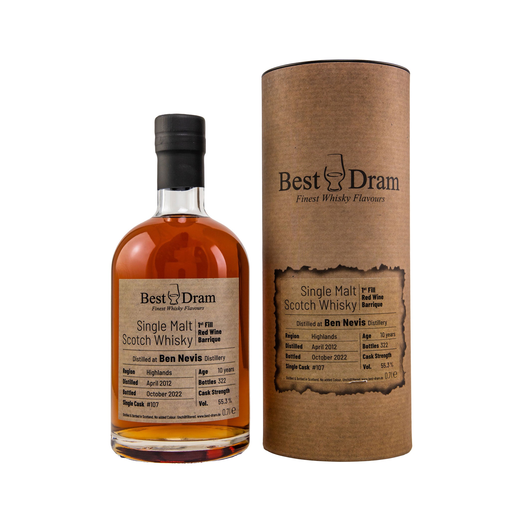 Ben Nevis 2012/2022 - 10 Jahre - 1st Fill Red Wine #107 - Best Dram
