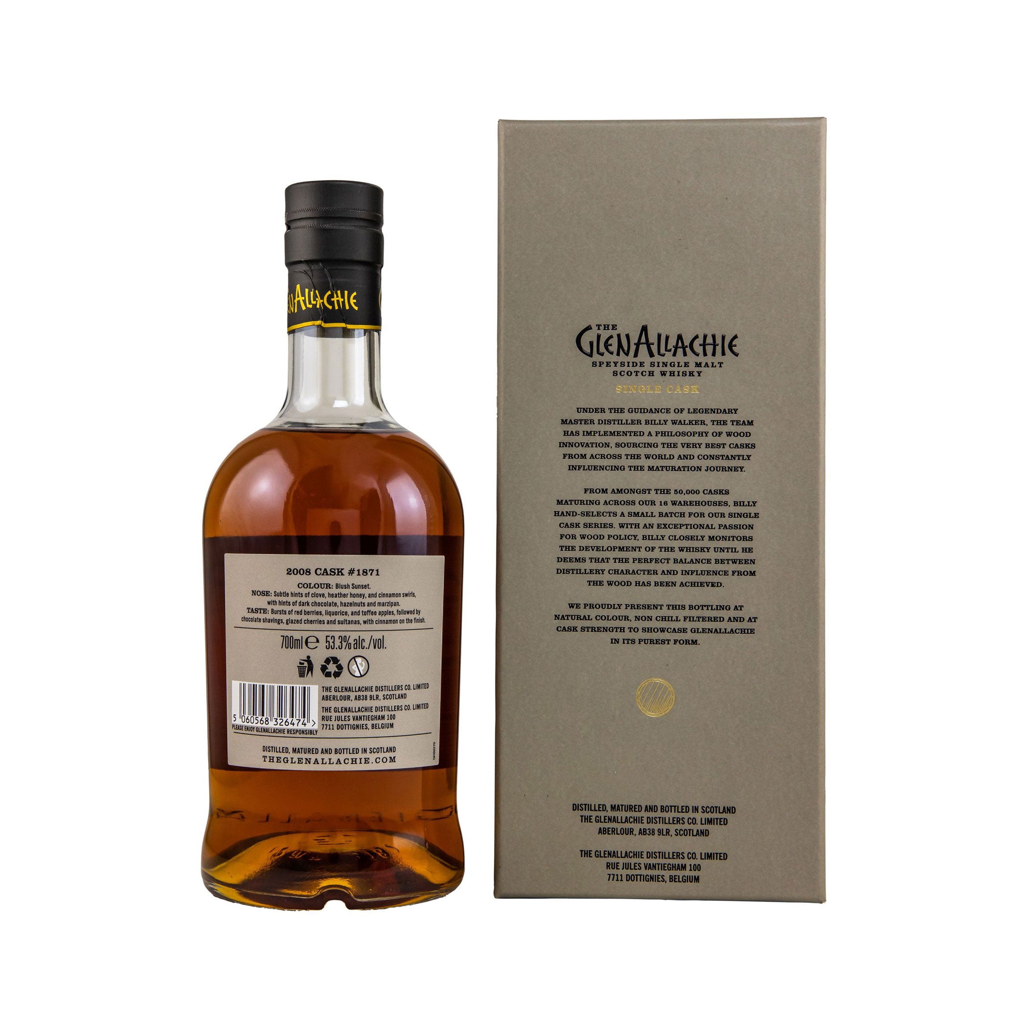 GlenAllachie 2008/2023 - Ruby Port Pipe Speyside Single Malt Scotch Whisky Selected by Billy Walker for Germany
