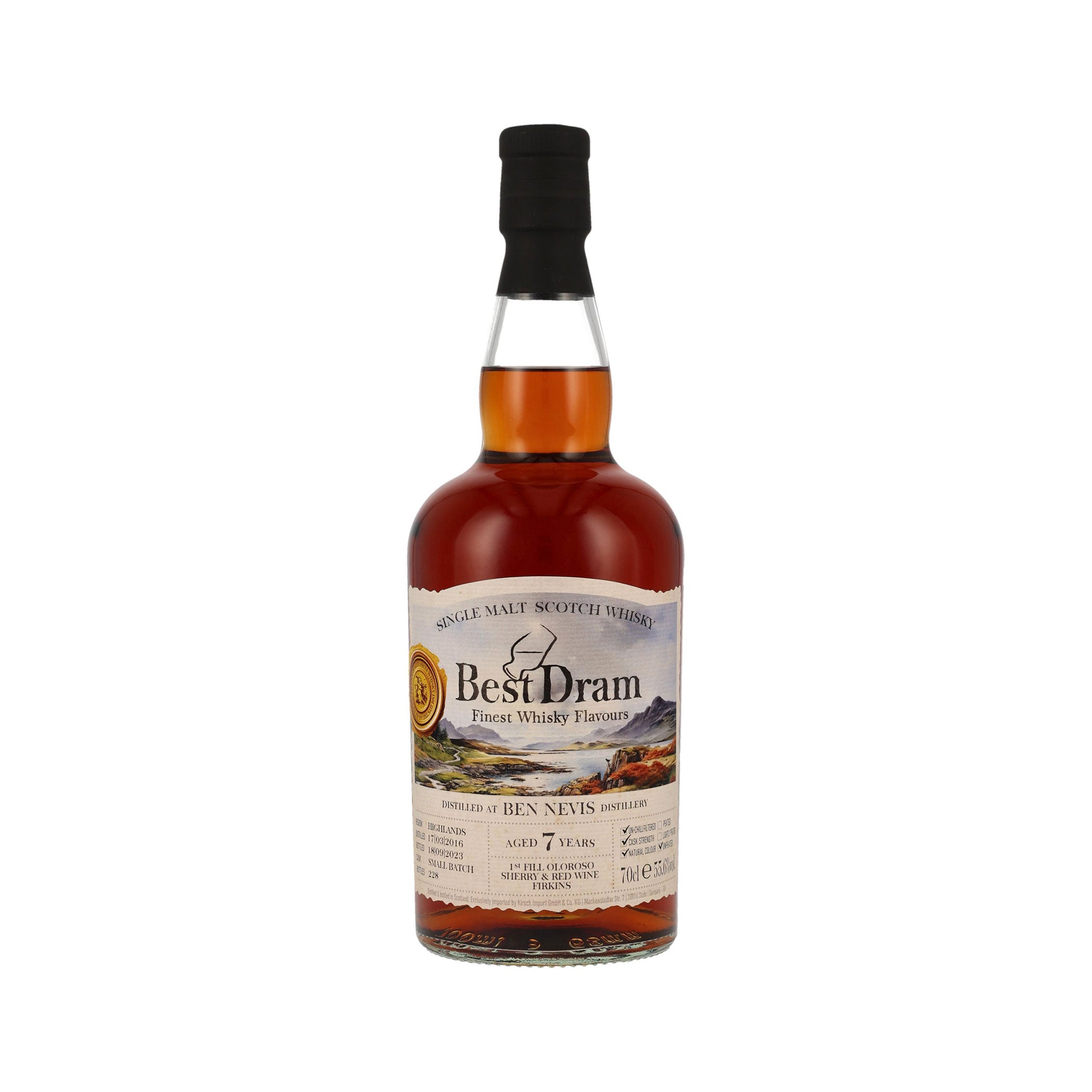 Ben Nevis 2016/2023 - 7 Jahre - Oloroso Sherry - Red Wine Ferkins - Best Dram Highland Scotch Whisky