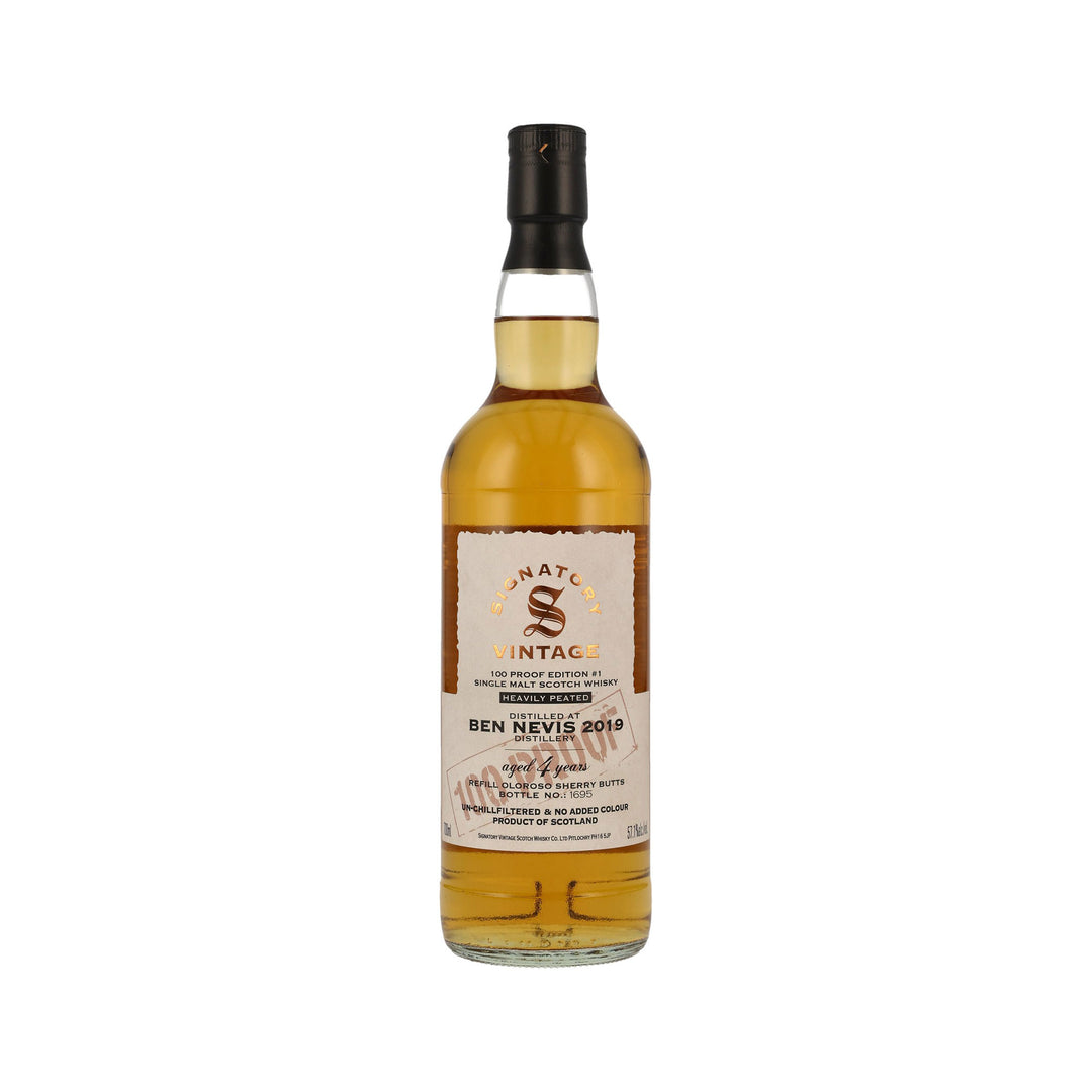 Ben Nevis Heavily Peated - 2019/2023 - 4 Jahre - Signatory 100 PROOF Edition #1