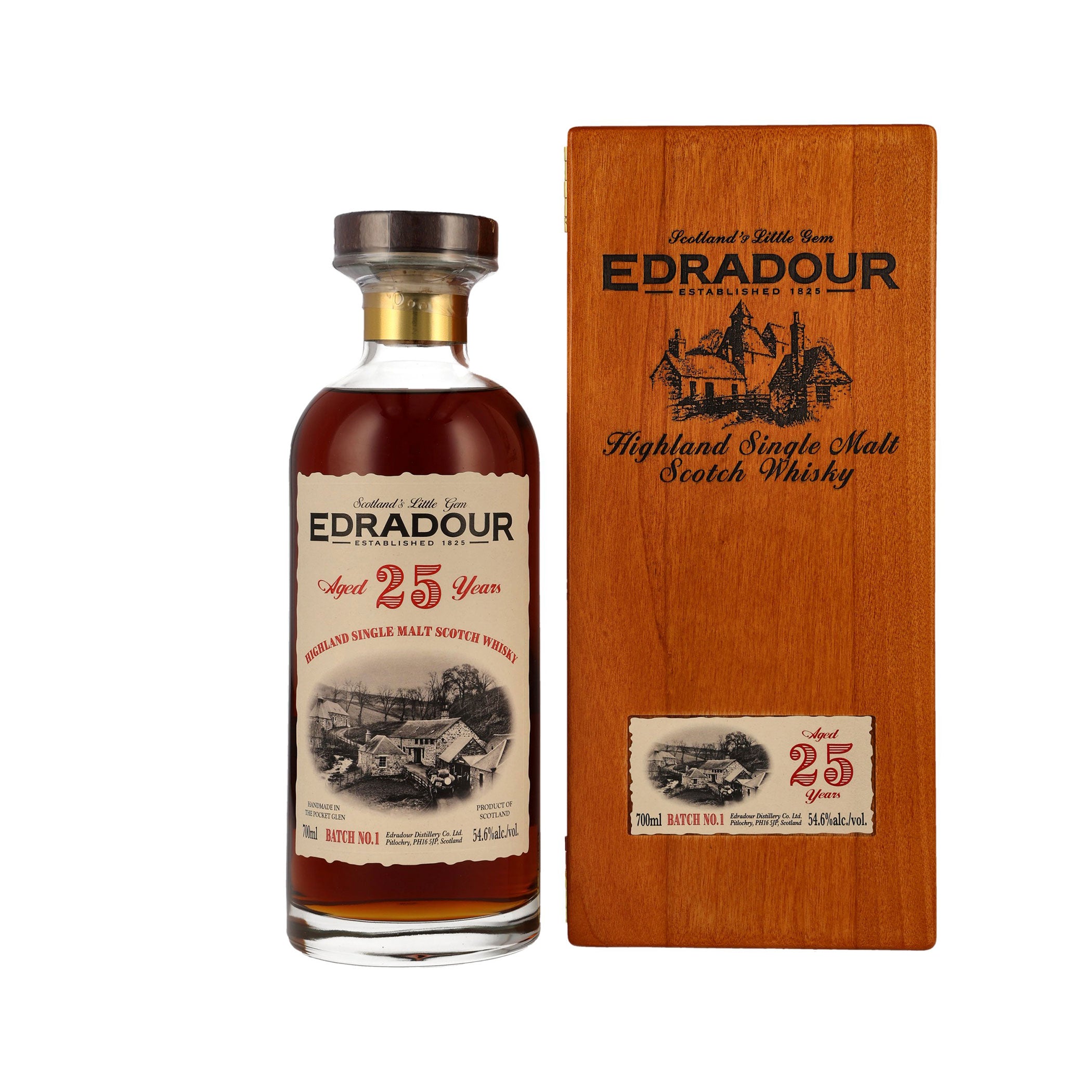 Edradour 25 Jahre - Highland Single Malt Scotch Whisky - Batch No.1