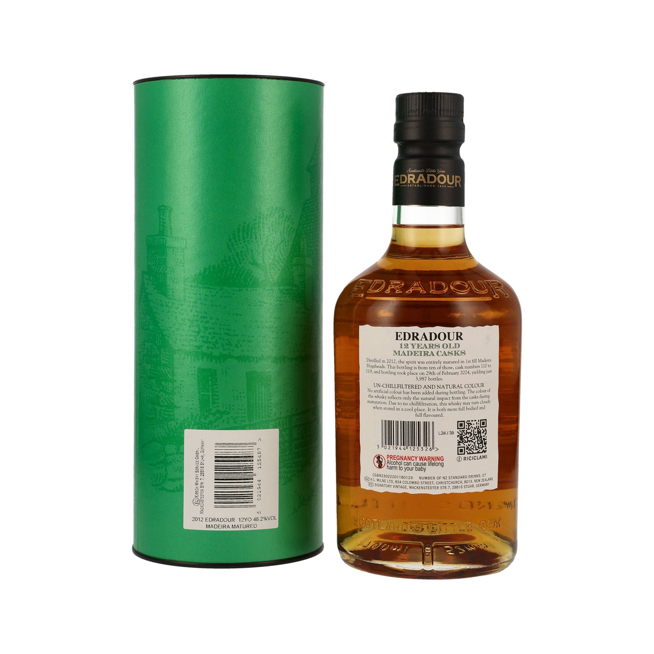 Edradour 12 Jahre – Madeira Casks - Highland Single Malt Scotch Whisky - Small Batch