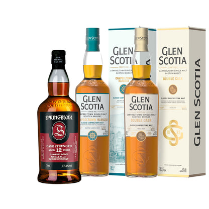 Springbank 12 Jahre Whisky Set  -  1x Springbank 12 Jahre -  1x Glen Scotia Harbour - 1x Glen Scotia Double Cask