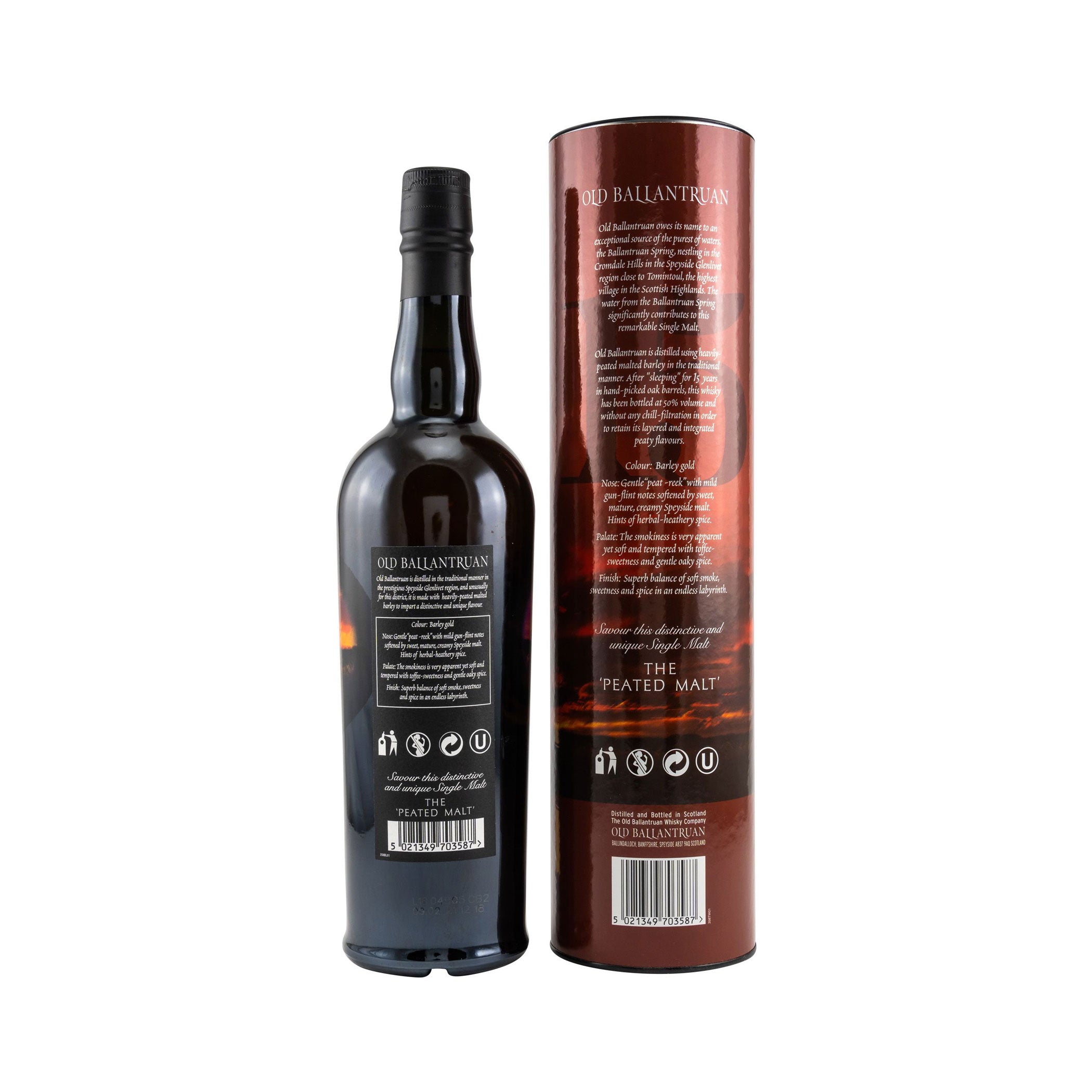 Old Ballantruan 15 Jahre, Heavily Peated, Speyside Single Malt Scotch