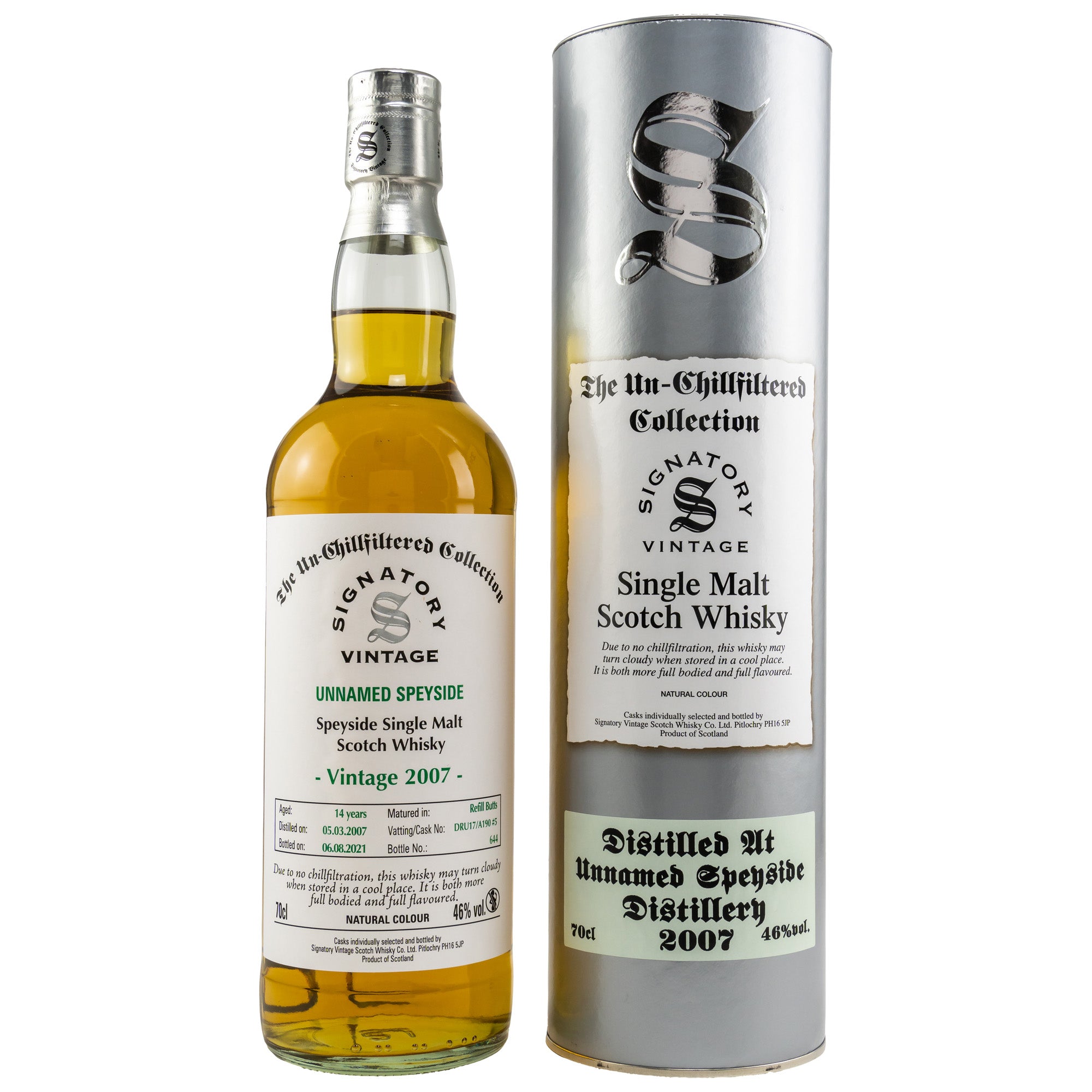Unnamed Speyside 2007/2021 Signatory Vintage un-chill #DRU17/A190#5