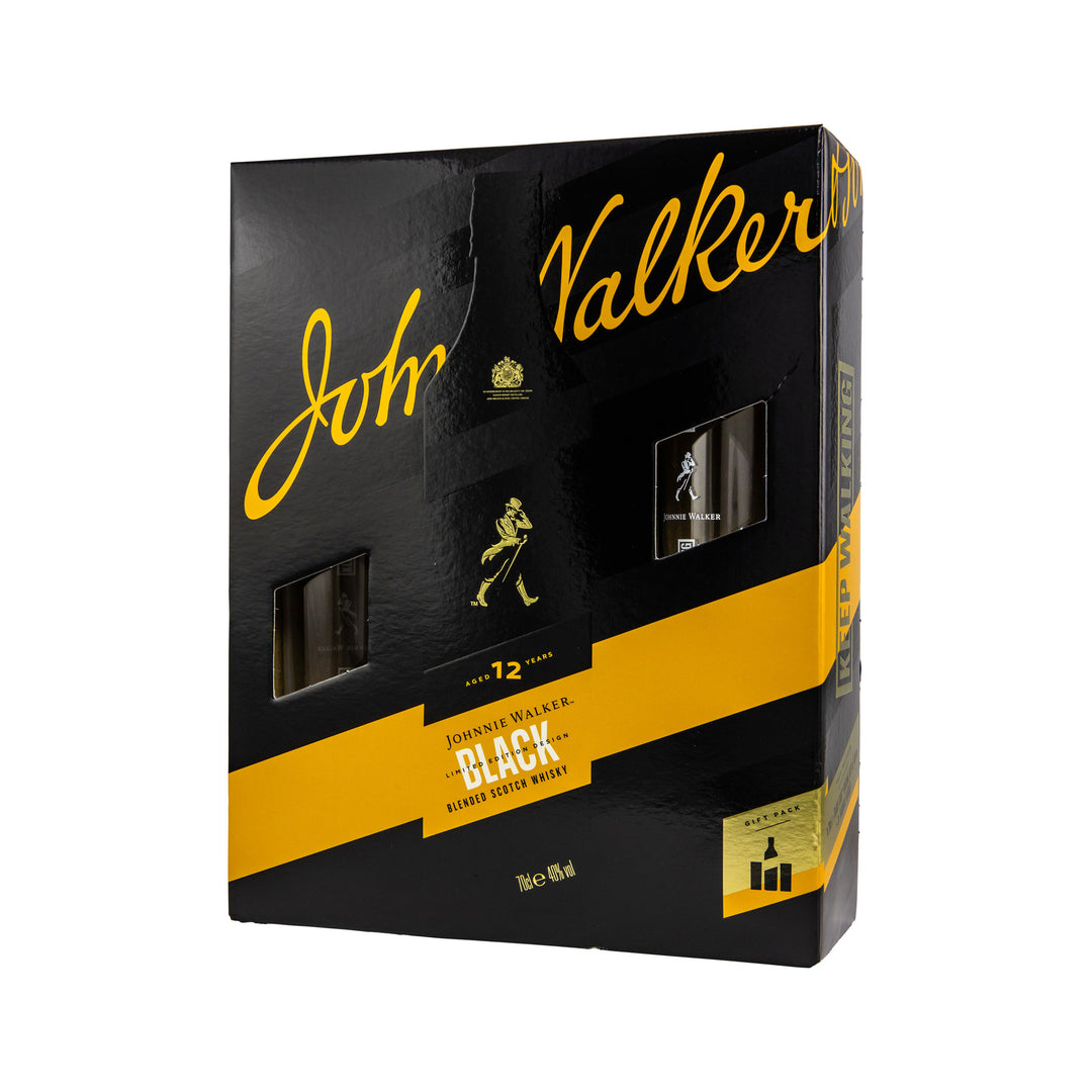 Johnnie Walker 12 Jahre Black Label + 2 Gläser