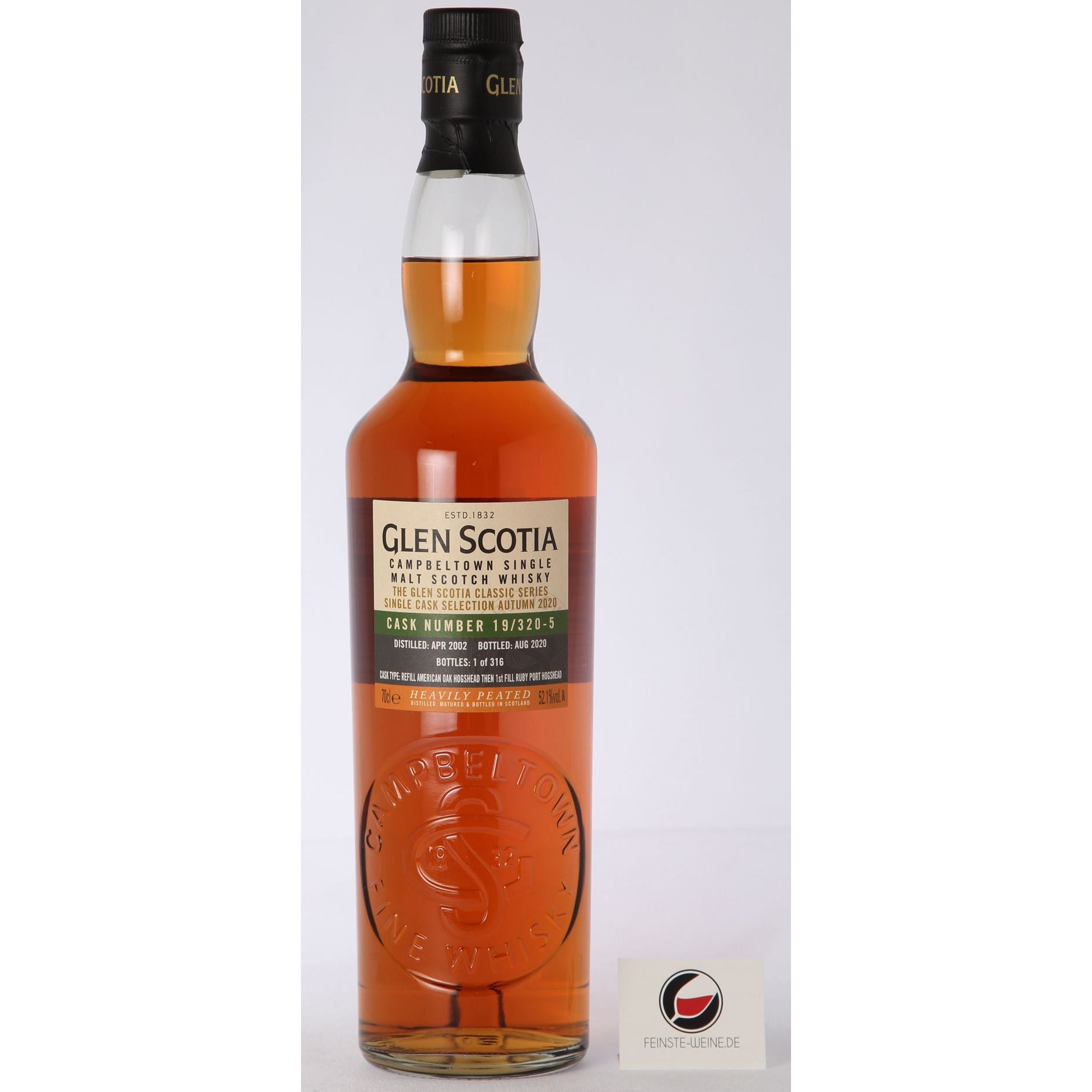 Glen Scotia Vintage 2002 52.1% HEAVILY PEATED - New product, outer carton damaged