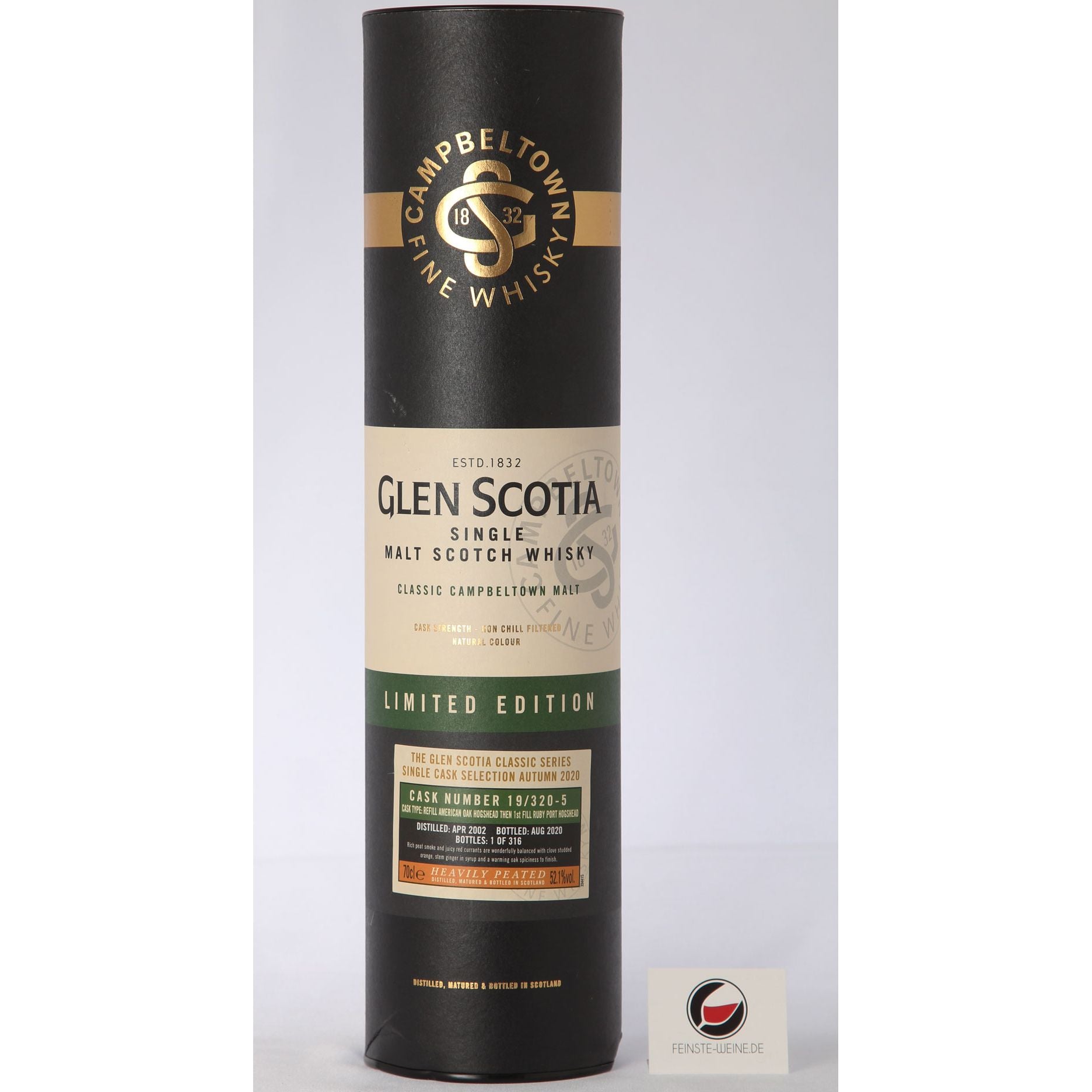 Glen Scotia Vintage 2002 52.1% HEAVILY PEATED - New product, outer carton damaged