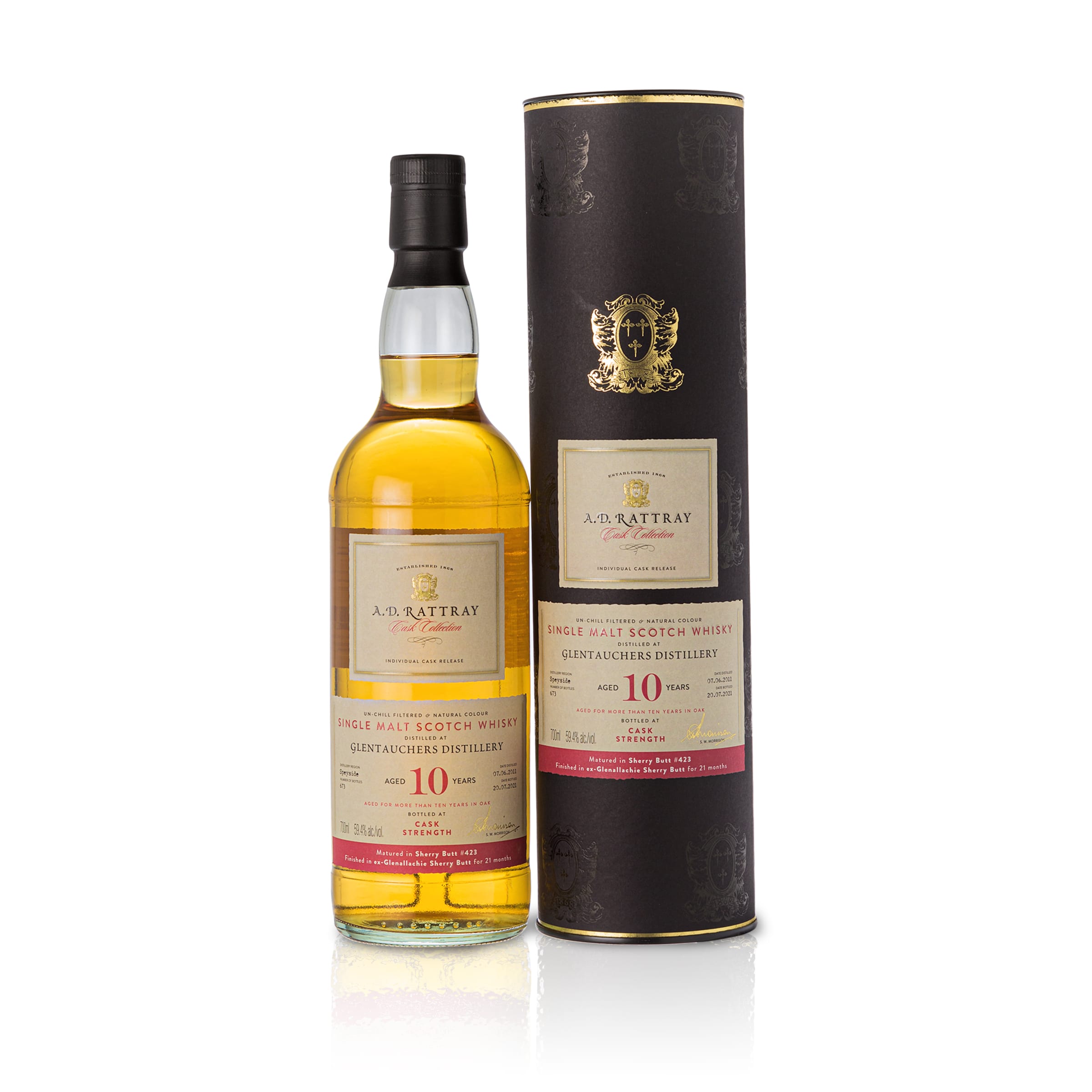 Glentauchers, 10 Jahre, Sherry Butt, A.D. Rattray