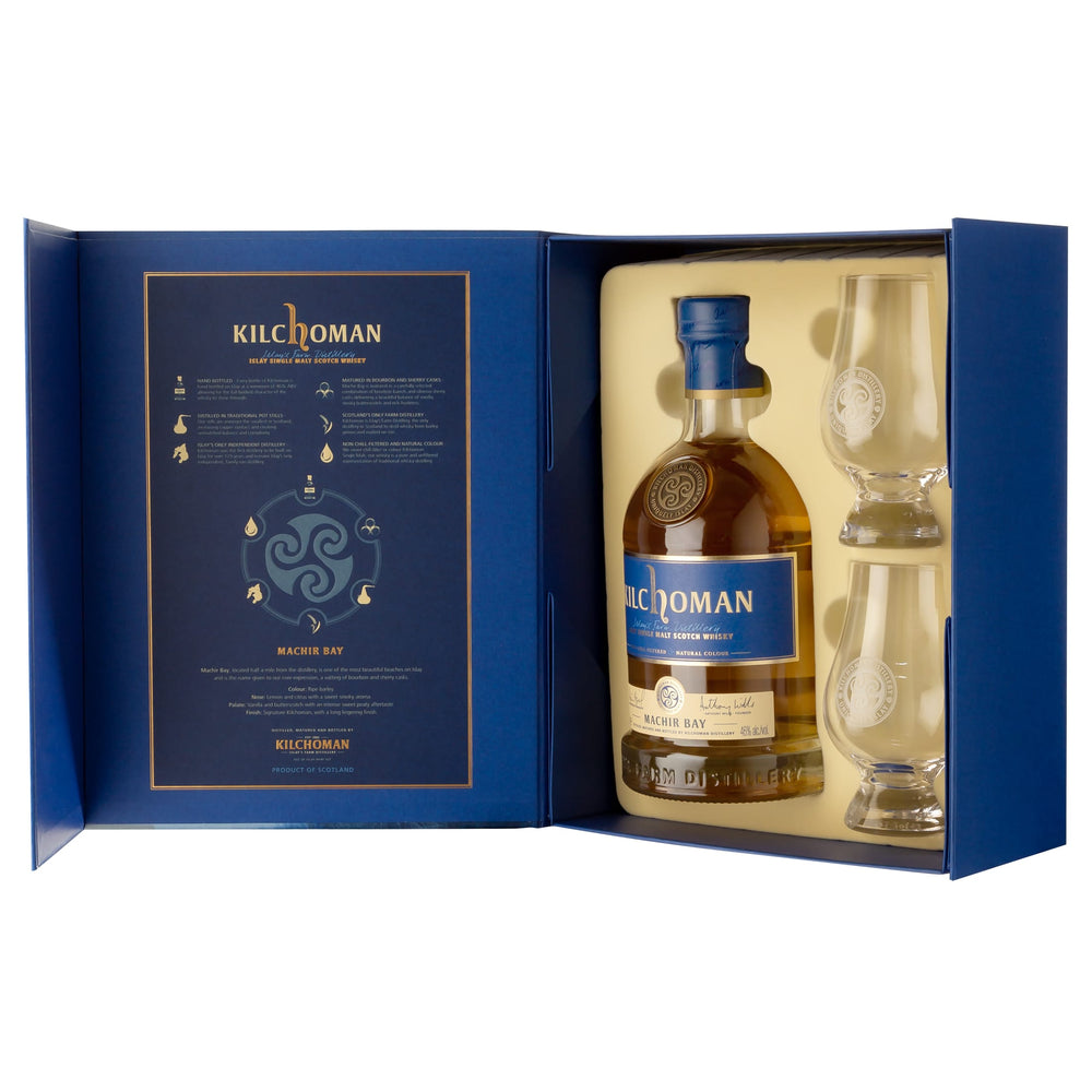 Kilchoman "Machir Bay", Gift Pack with 2 Glencairn Glasses, 46% - Kilchoman