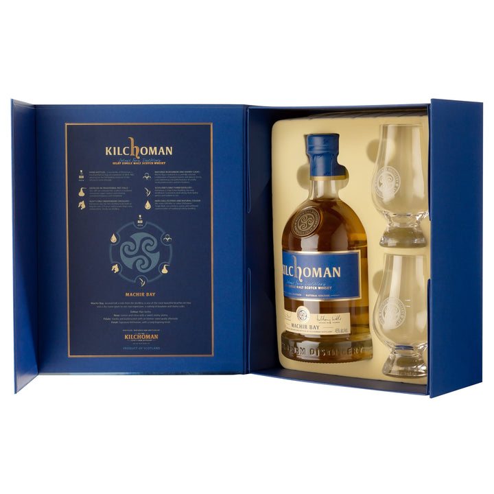 Kilchoman "Machir Bay", Gift Pack with 2 Glencairn Glasses, 46% - Kilchoman