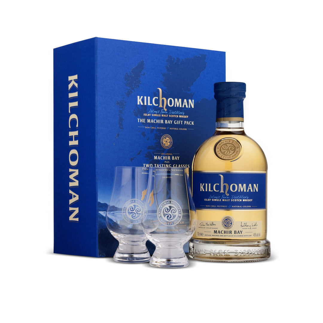 Kilchoman "Machir Bay", Gift Pack with 2 Glencairn Glasses, 46% - Kilchoman