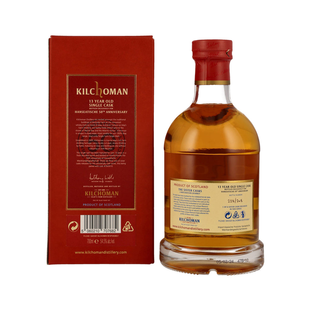 Kilchoman Vintage 2010 54.5% - 13 Years Old Single Cask – Bourbon Cask Matured - Single Malt Scotch Whisky