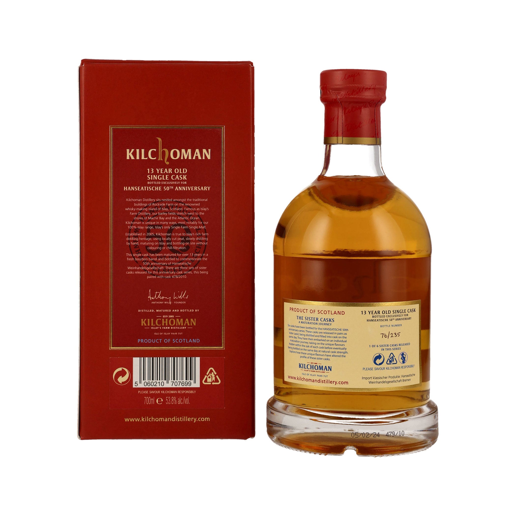 Kilchoman Vintage 2010 53,8% - 13 Jahre Single Cask – Bourbon Cask Matured - Single Malt Scotch Whisky