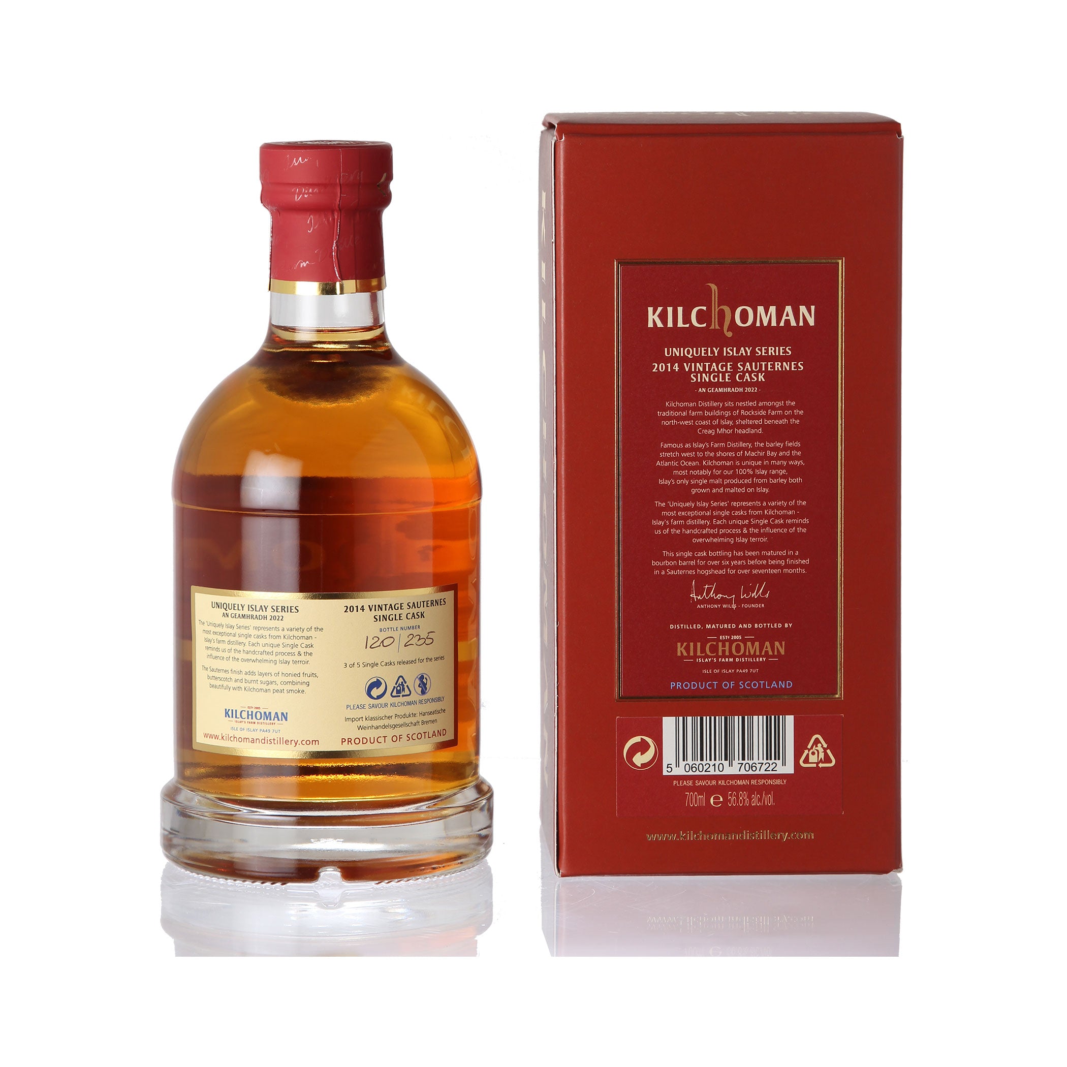 Kilchoman Uniquely Islay Series - 2014 Vintage Sauternes Single Cask