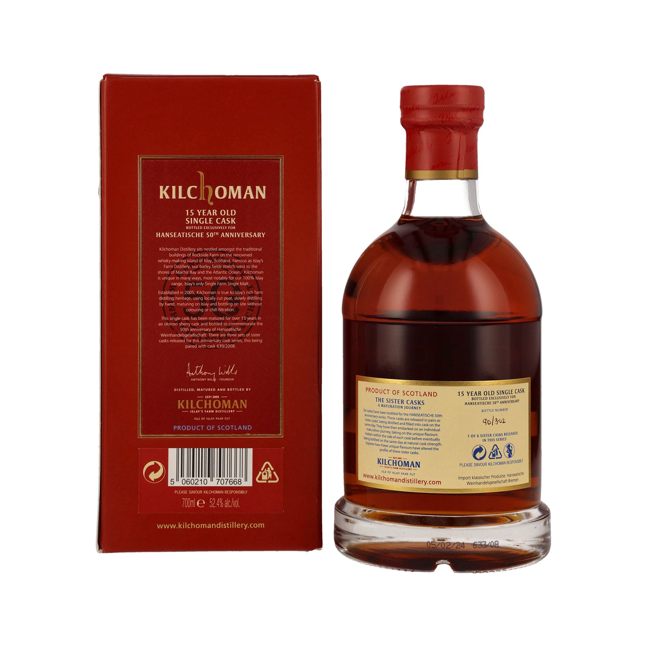 Kilchoman Vintage 2008 52,4% - 15 Jahre Single Cask – Oloroso Sherry Cask - Single Malt Scotch Whisky