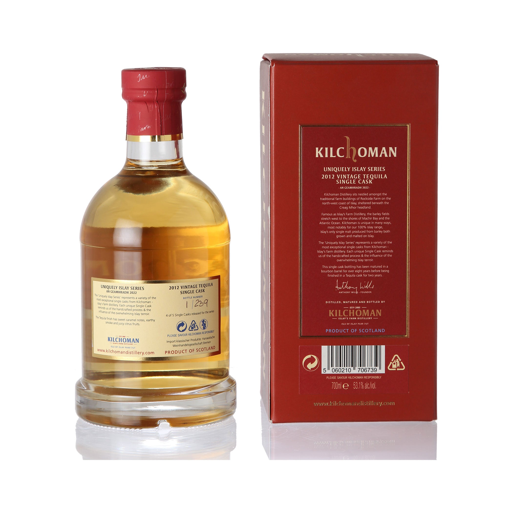 Kilchoman Uniquely Islay Series - 2012 Vintage Tequila Single Cask