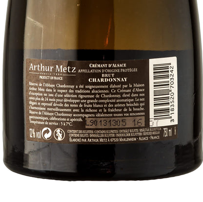 Crémant d' Alsace Réserve de l'Abbaye Chardonnay - Arthur Metz