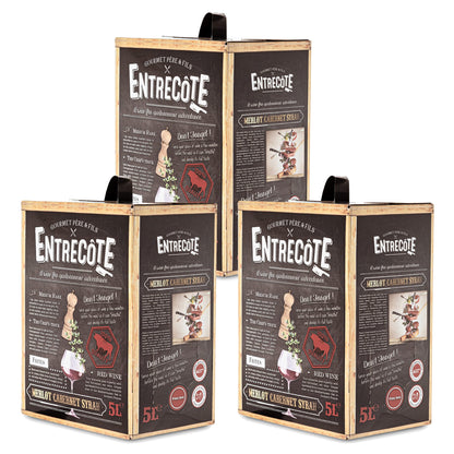 3 Boxen Bag-in-Box - Merlot Cabernet Syrah - ENTRECOTE