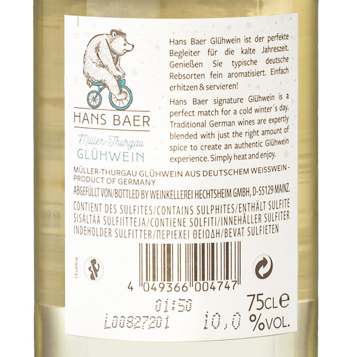 HANS BAER Müller-Thurgau Mulled Wine from German White Wine