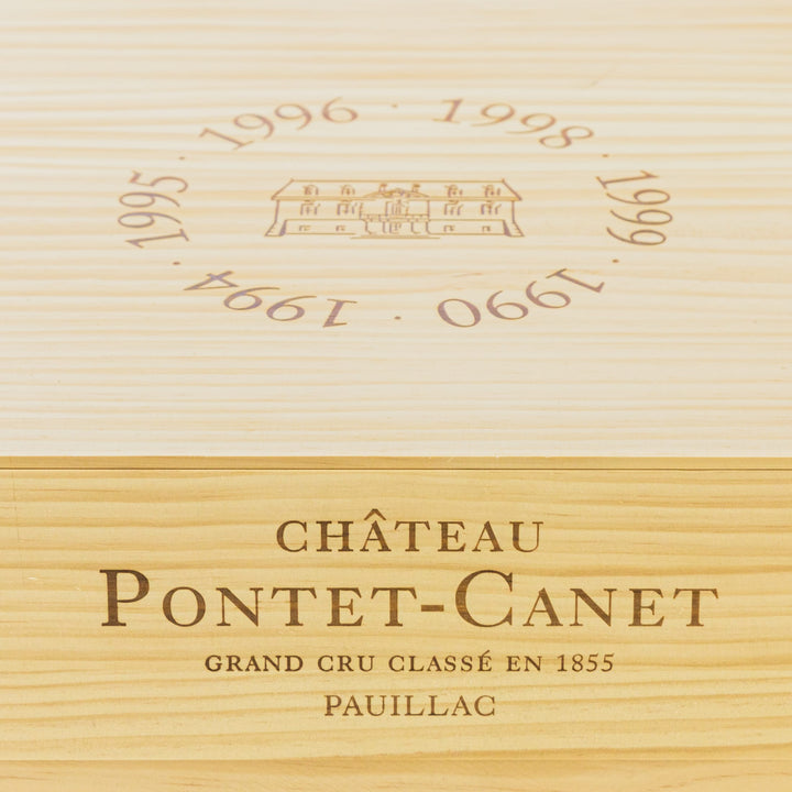Château Pontet-Canet 1990, 1994, 1995, 1996, 1998, 1999 Vintage Selection - 6 Bottles in Limited Edition Wooden Box - Bordeaux France