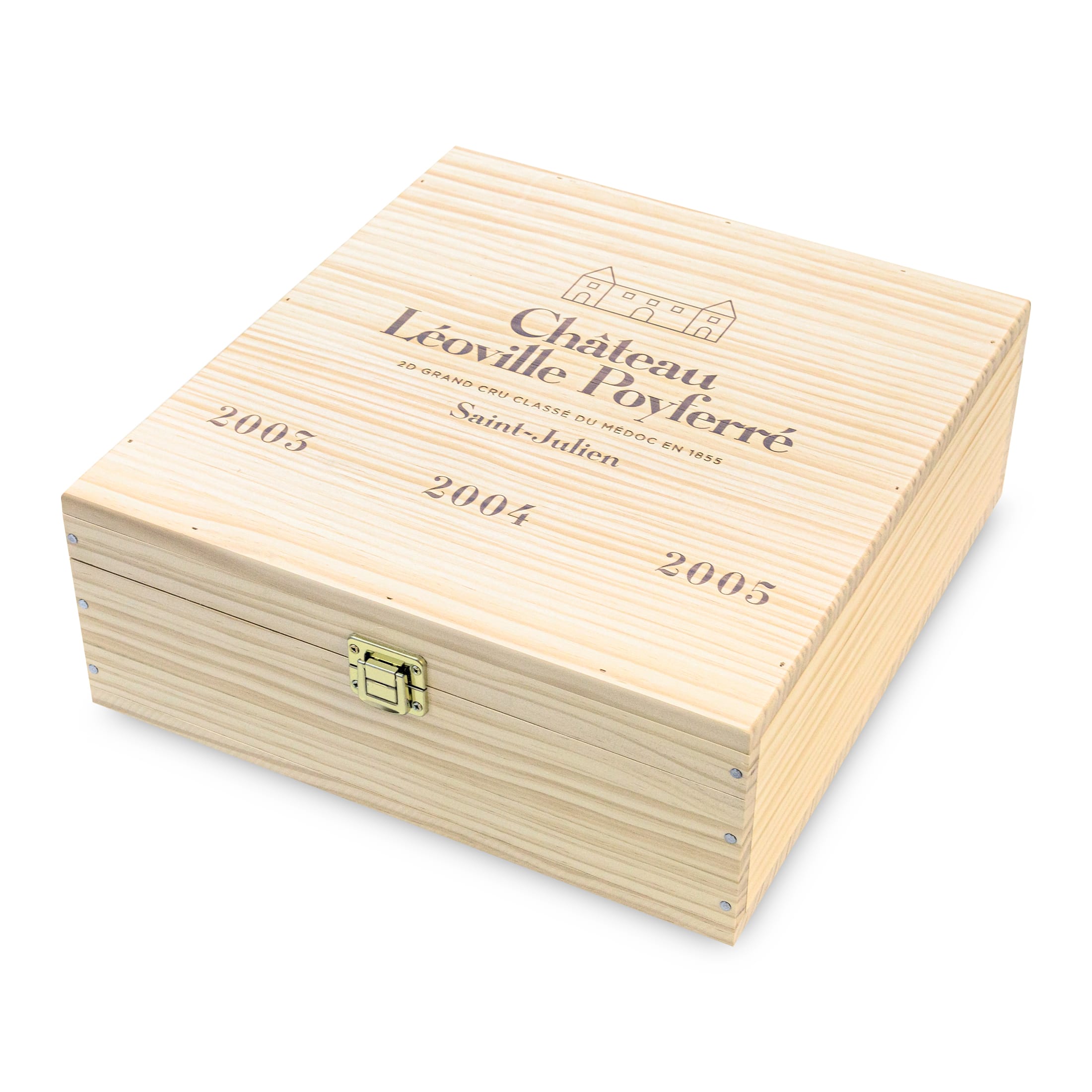 Château Léoville Poyferré "Caisse Trilogie" - 3 Flaschen Rotwein trocken (1,5 l) in limitierter Holzbox - Bordeaux Frankreich